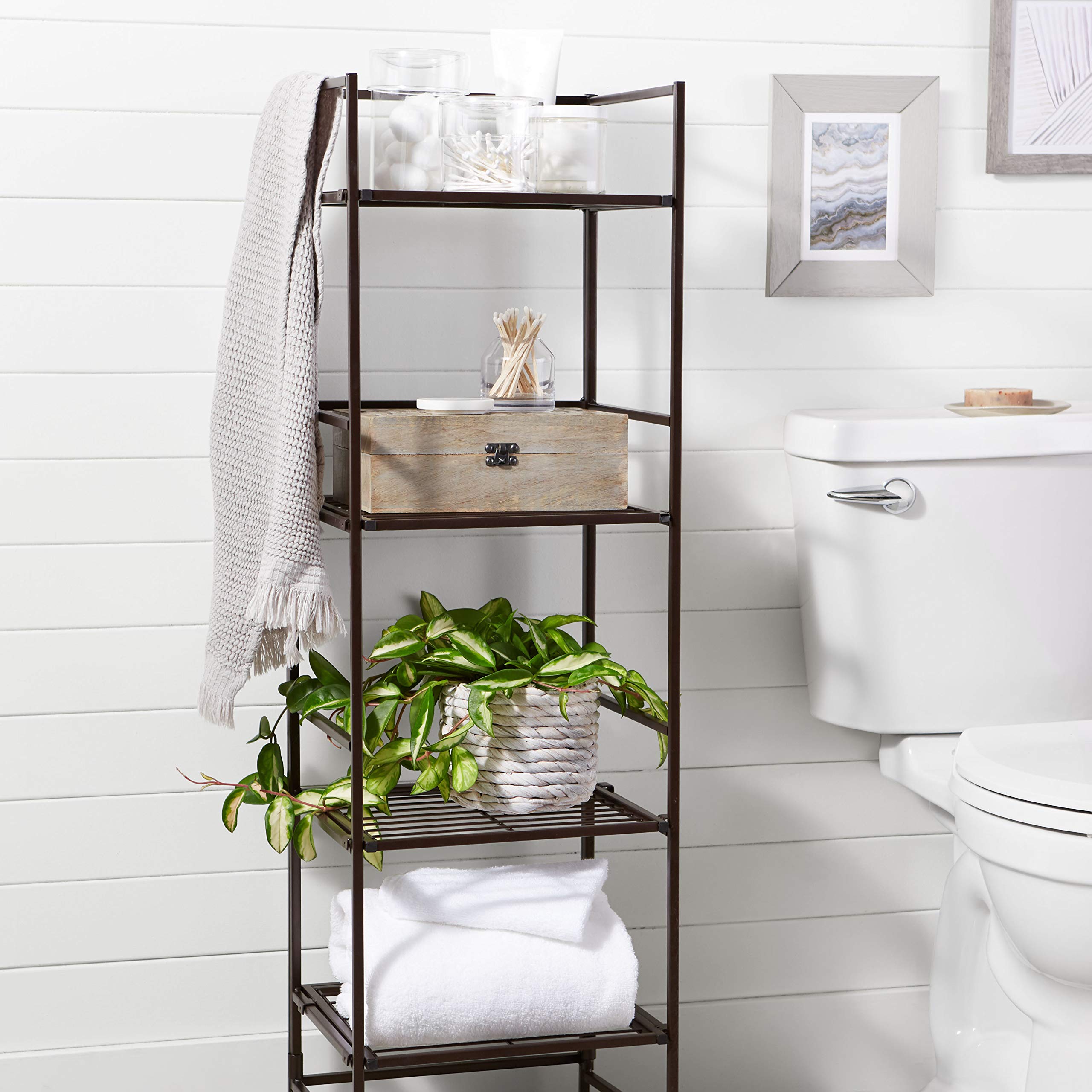 AmazonBasics Scaffale bagno 4 ripiani acciaio cromato
