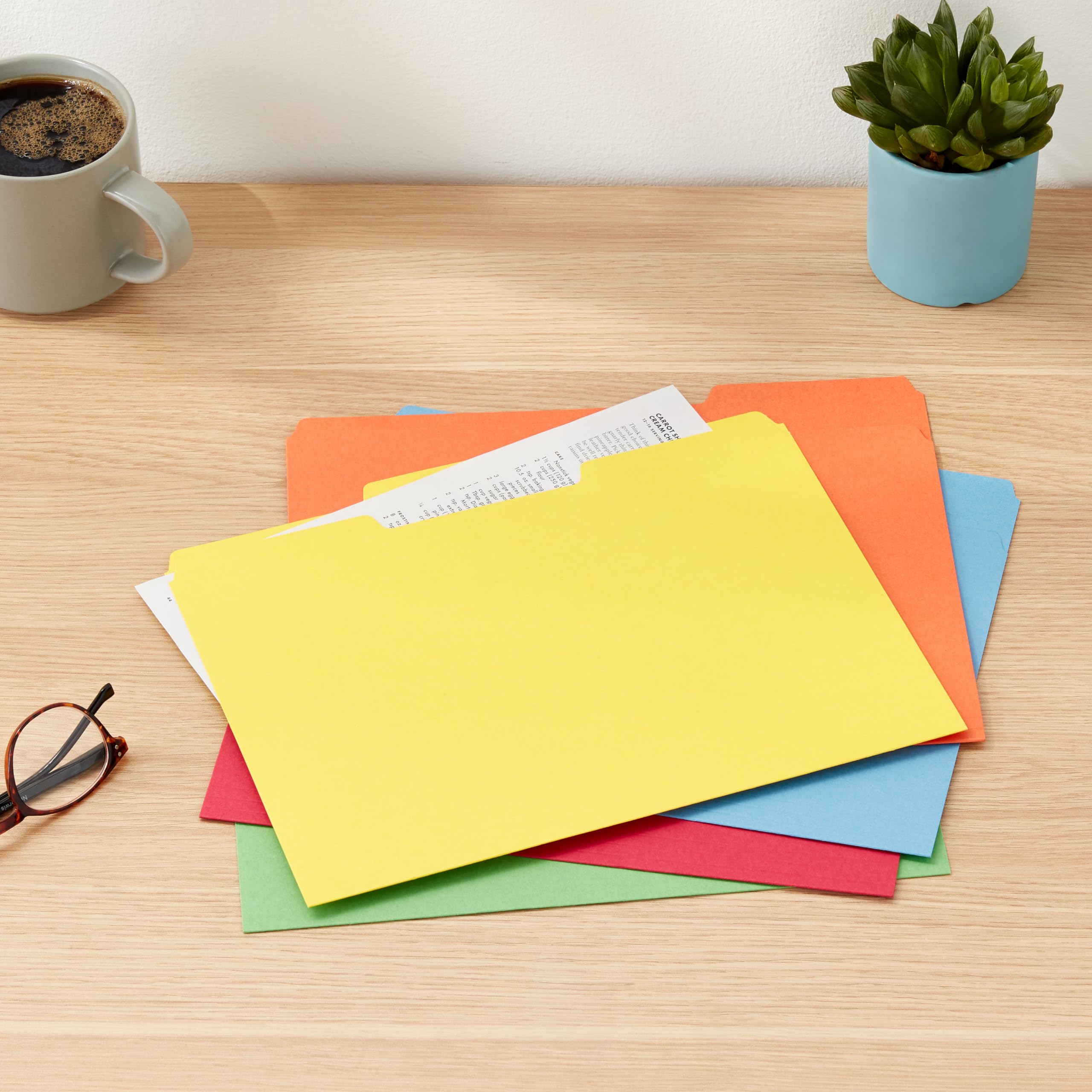 AmazonBasics Cartelline Manila Formato Letter Espandibili Assortite