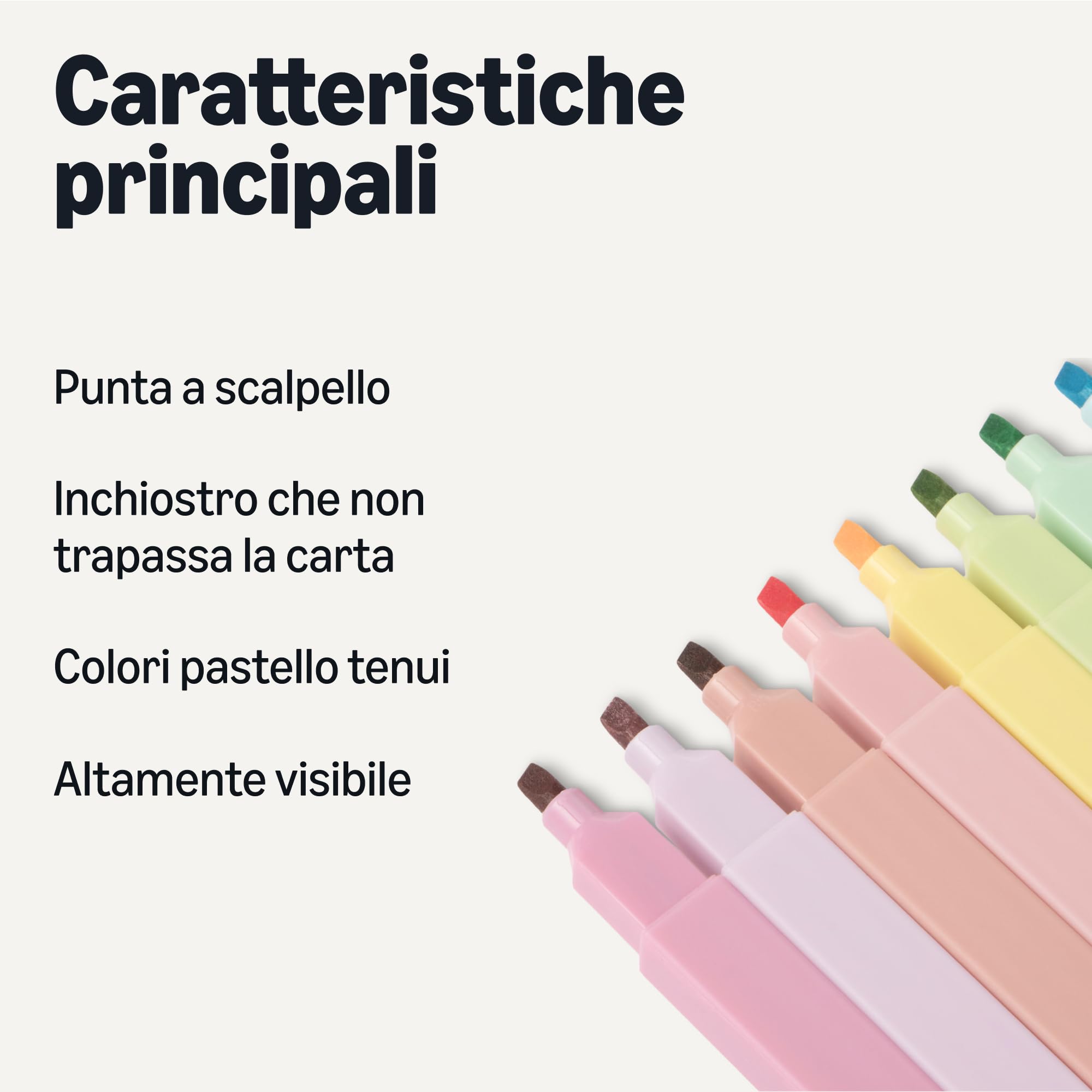 Amazon Basics Evidenziatori Pastello Punta Scalpello 10 Pezzi