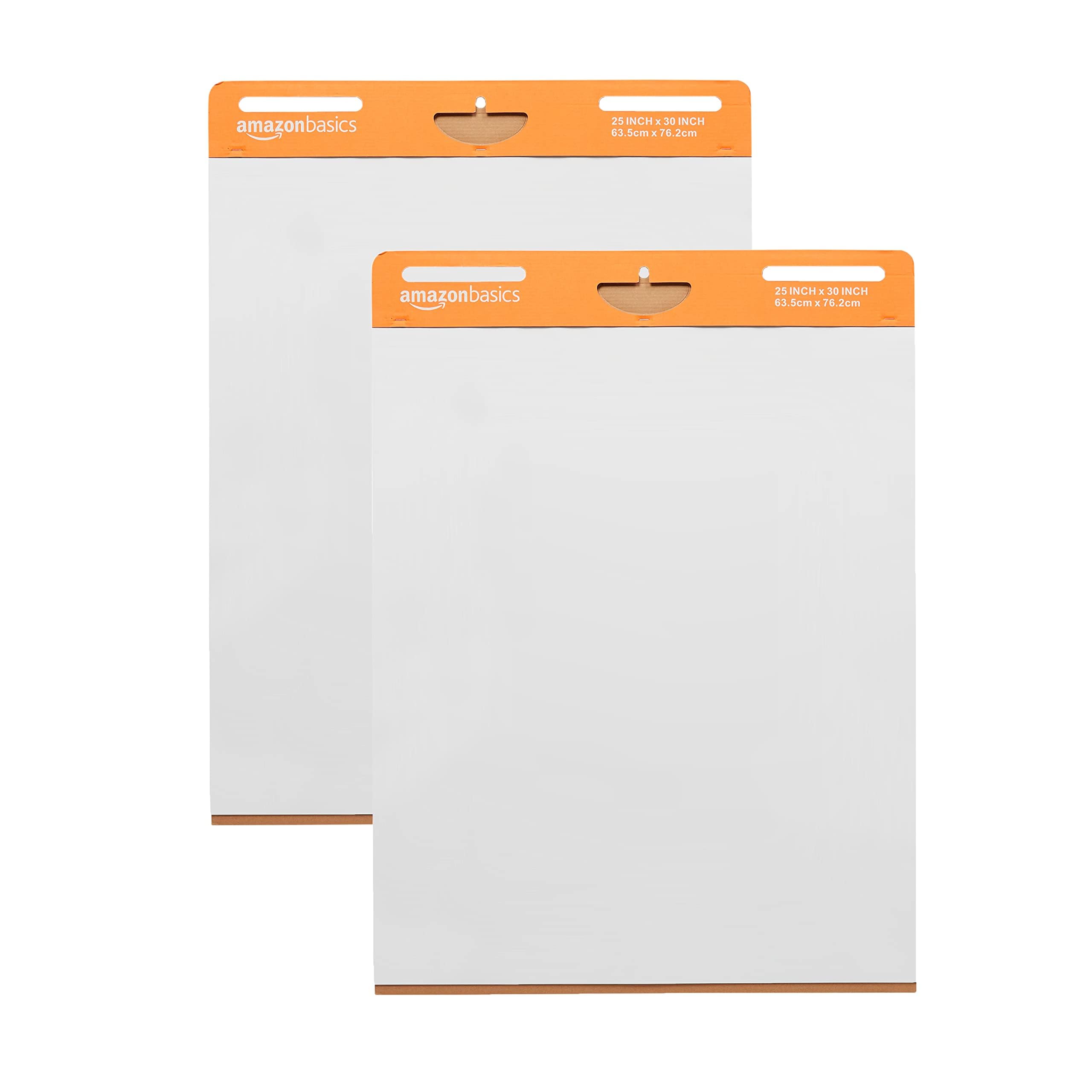AmazonBasics Blocchi Fogli Ribaltabili 63,5x76,2 cm 2 Pezzi Bianchi