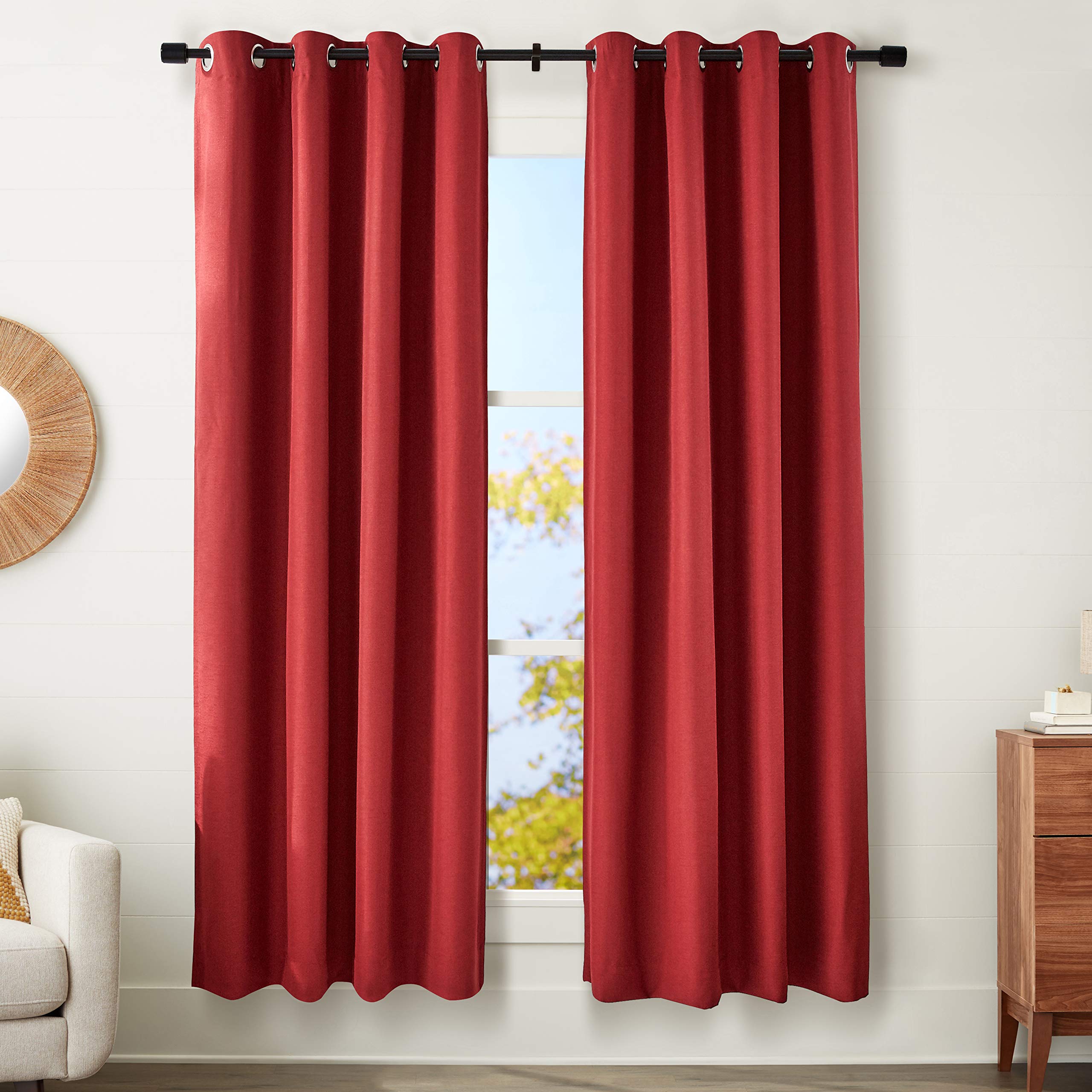 Amazon Basics Mabry 52x95 tende oscuranti rosse 2 pezzi blackout