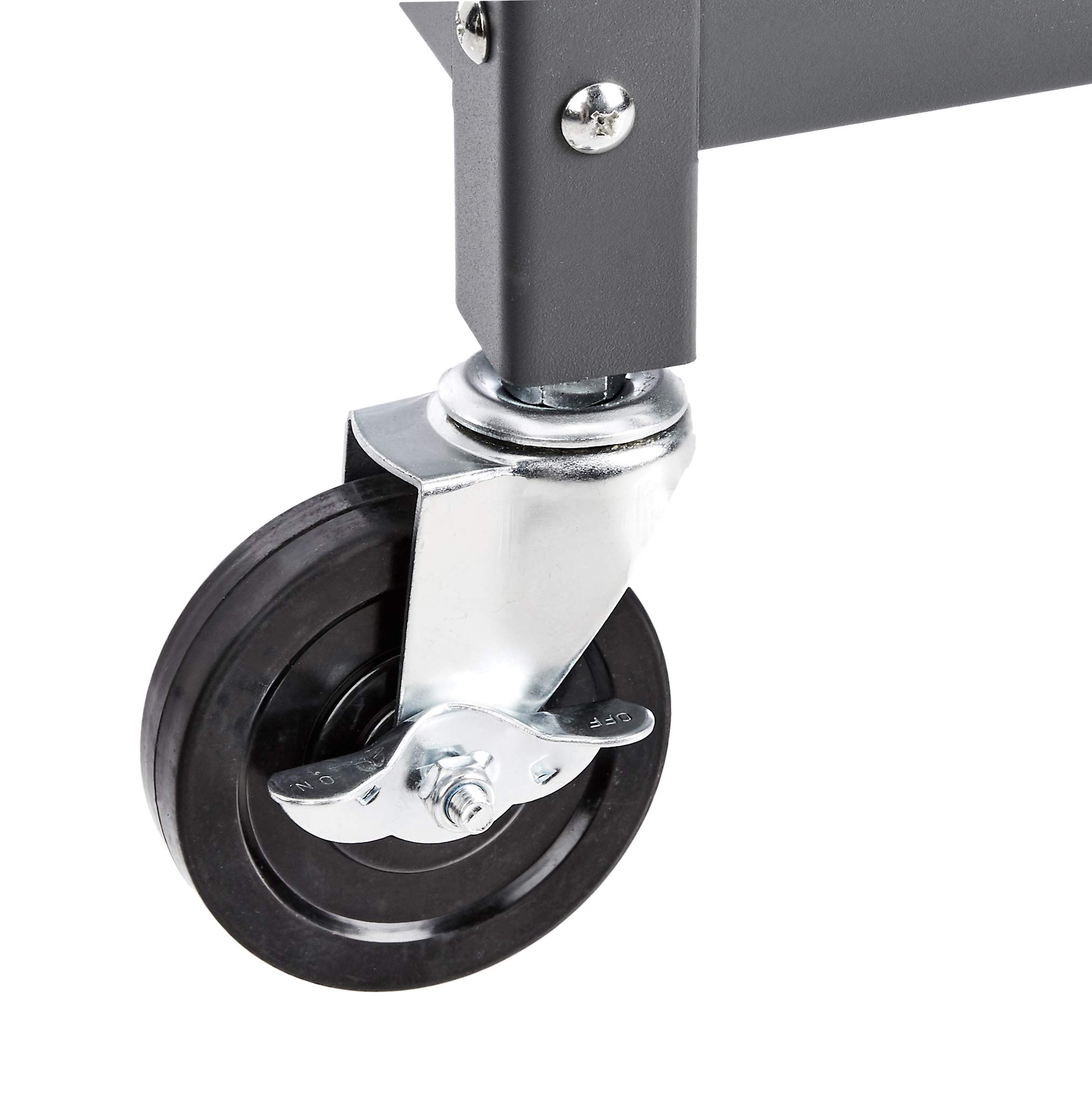 AmazonBasics Carrello Multiuso Acciaio 2 Ripiani Grigio 181 kg