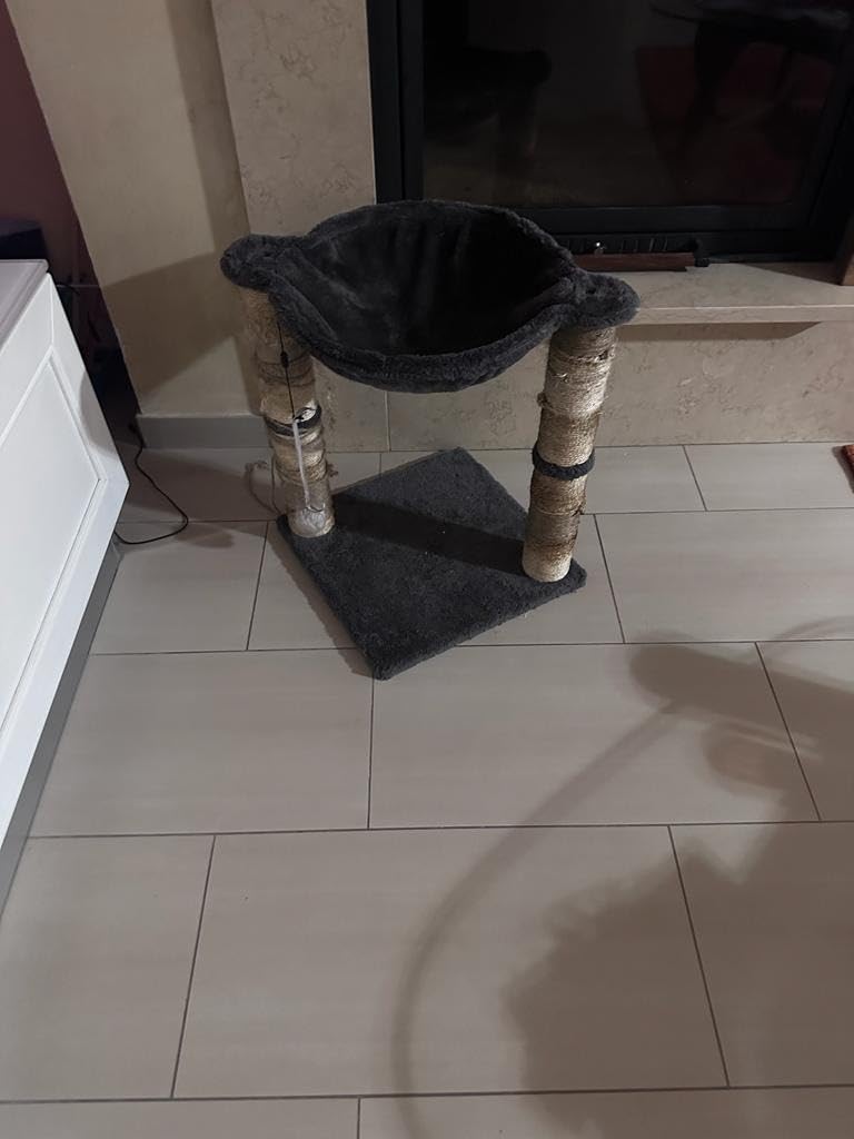AmazonBasics Albero per Gatti con Amaca Tiragraffi Grigio