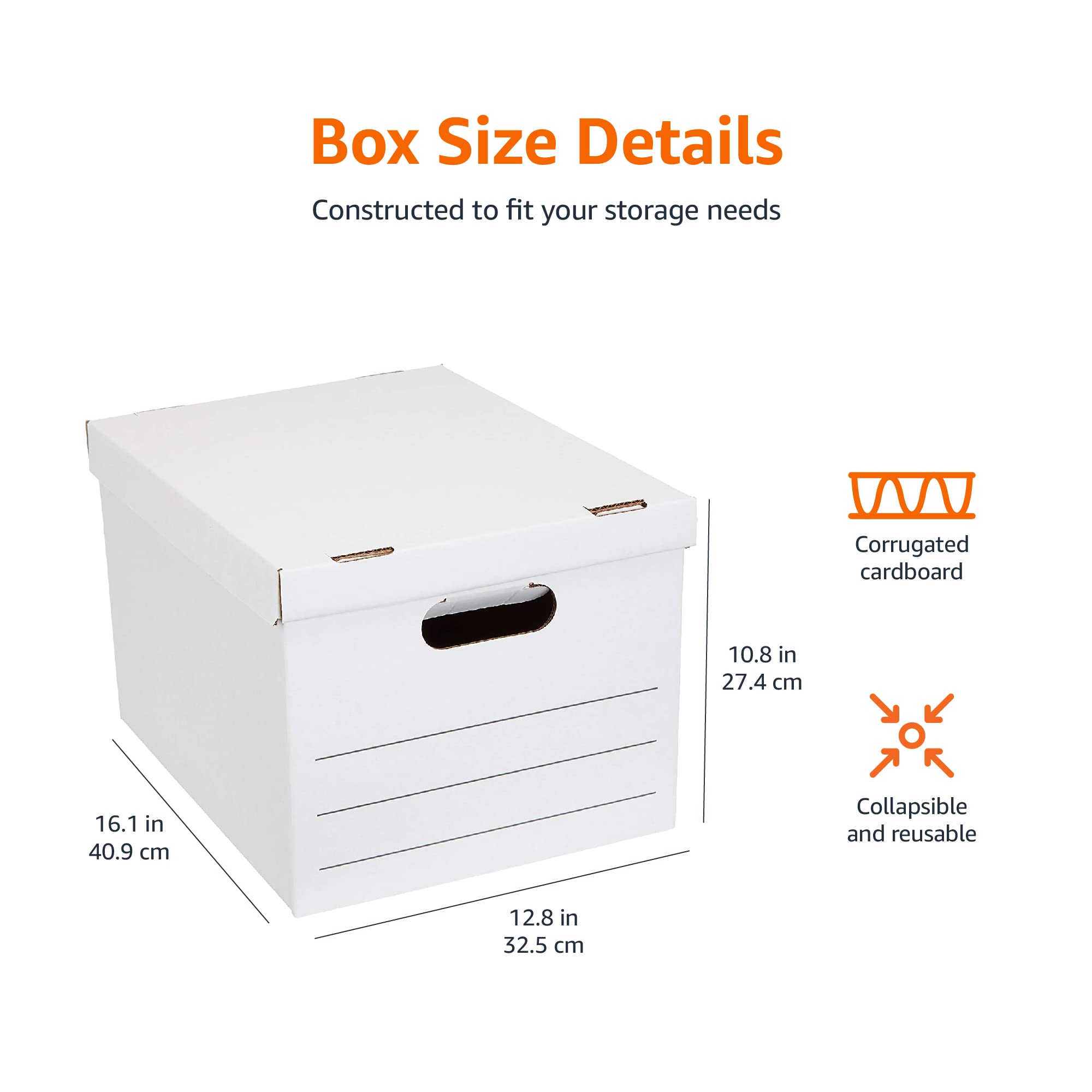 AmazonBasics Scatole archiviazione medie bianche 12 pezzi