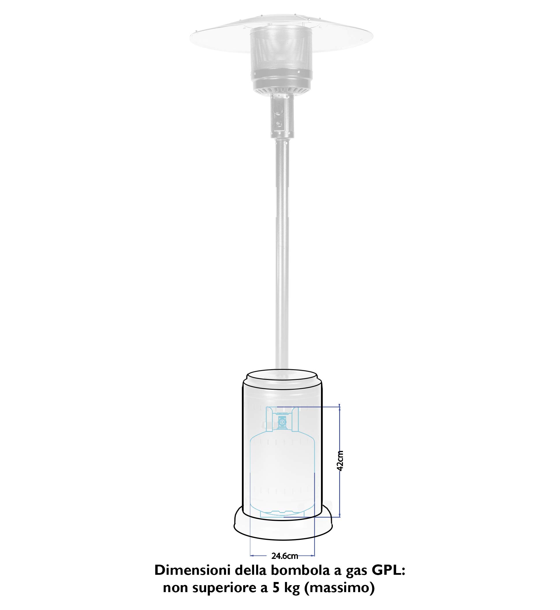 Amazon Basics Stufa a Fungo Acciaio Inox Marrone Sabbia 13,5 kW
