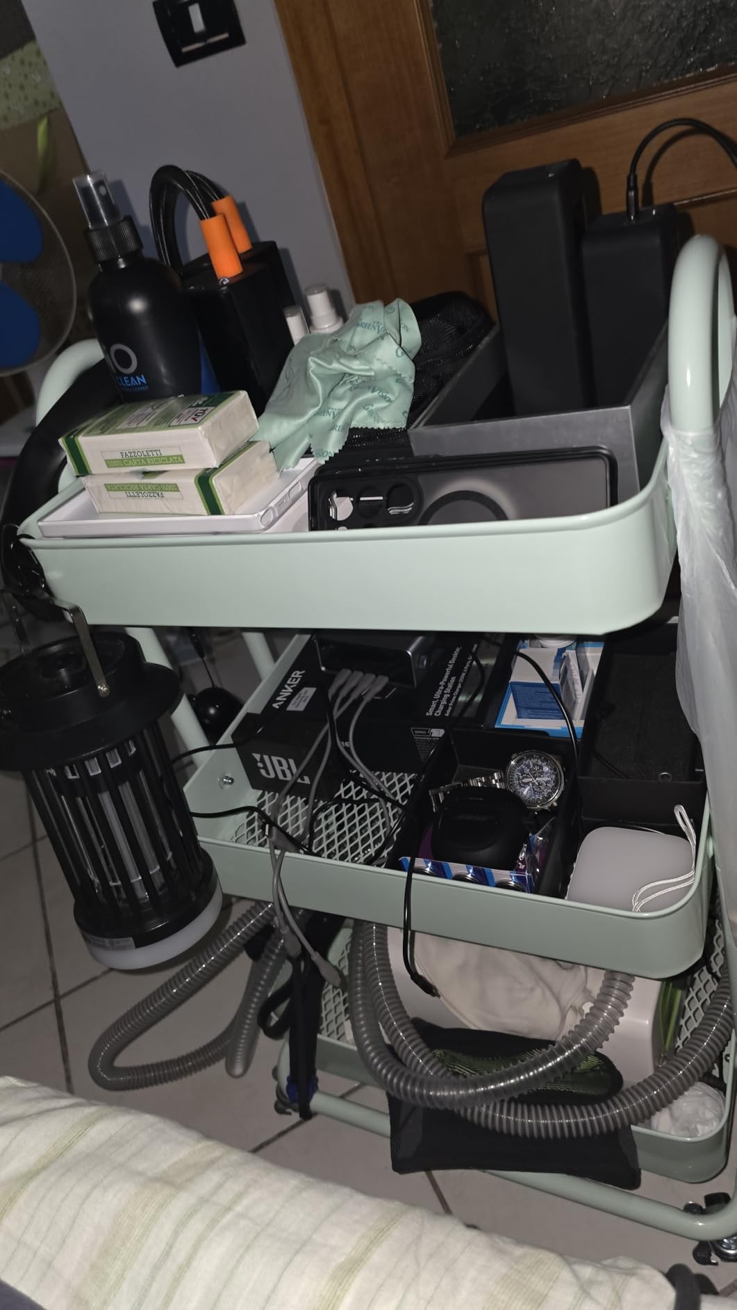 AmazonBasics carrello 3 scomparti verde menta con ruote