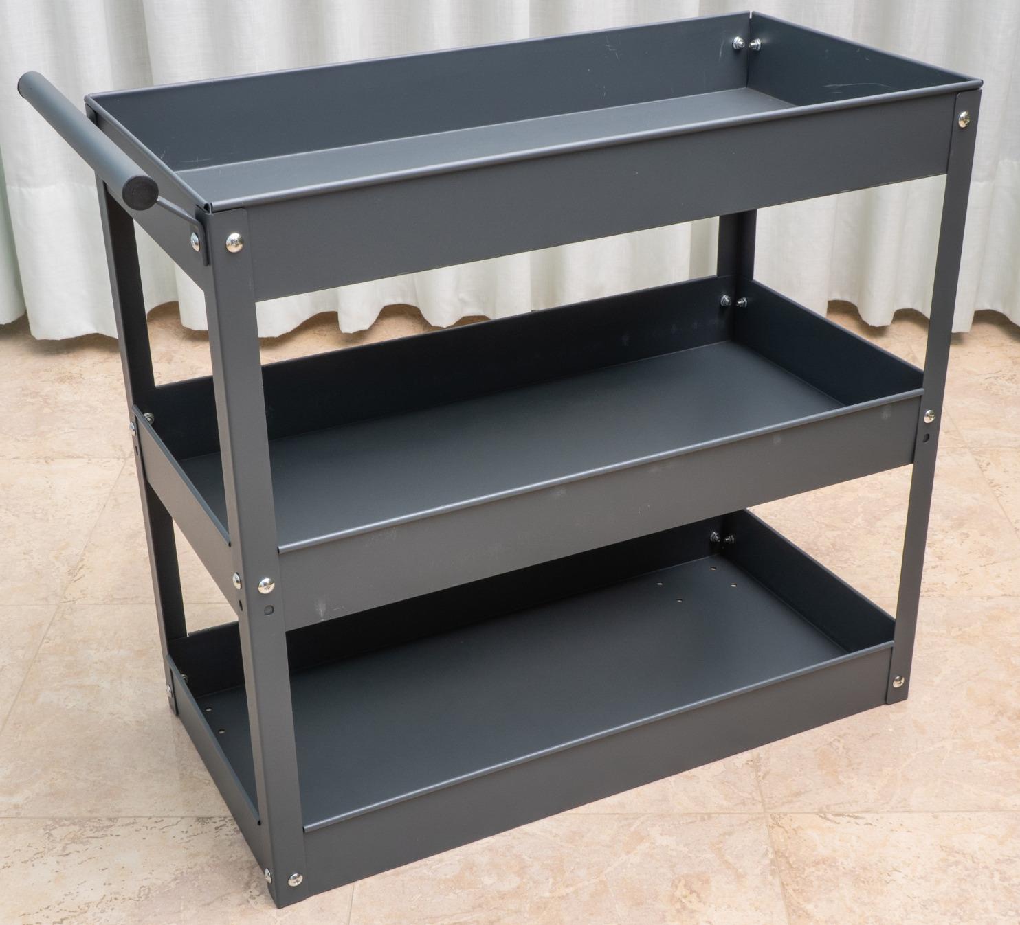 Amazon Basics Carrello Multiuso 3 Ripiani Rosso Acciaio