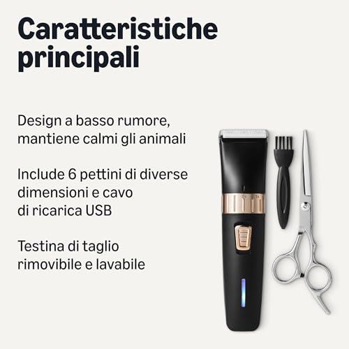 Amazon Basics tosatrici per cani ricaricabile silenziosa USB
