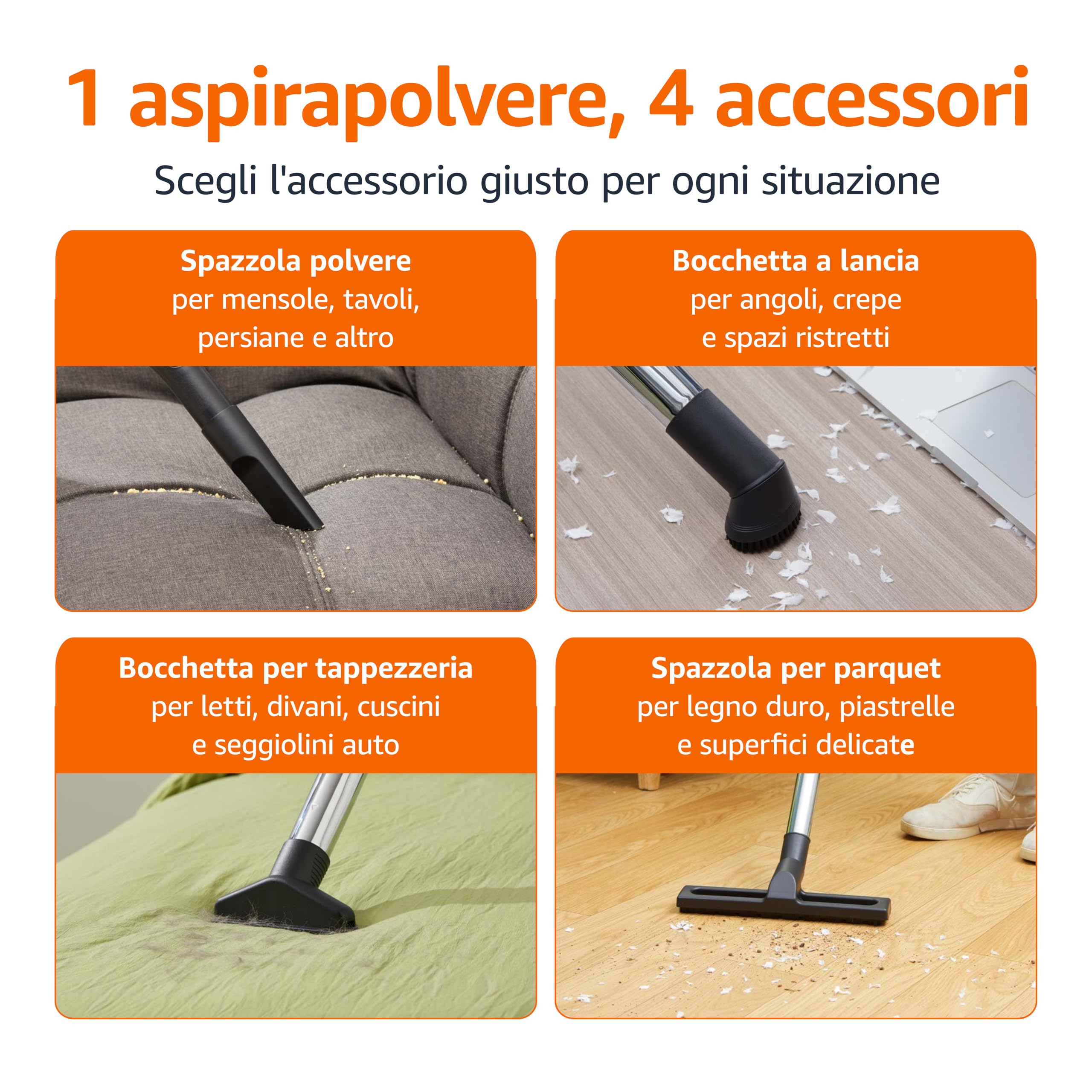 AmazonBasics Aspirapolvere Traino Senza Sacco 850W 1,7L
