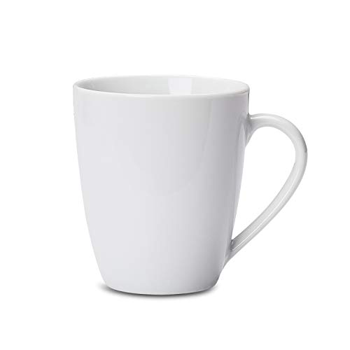 Amazon Basics Tazze Porcellana 355 ml Set 12 Pezzi Bianche Impilabili