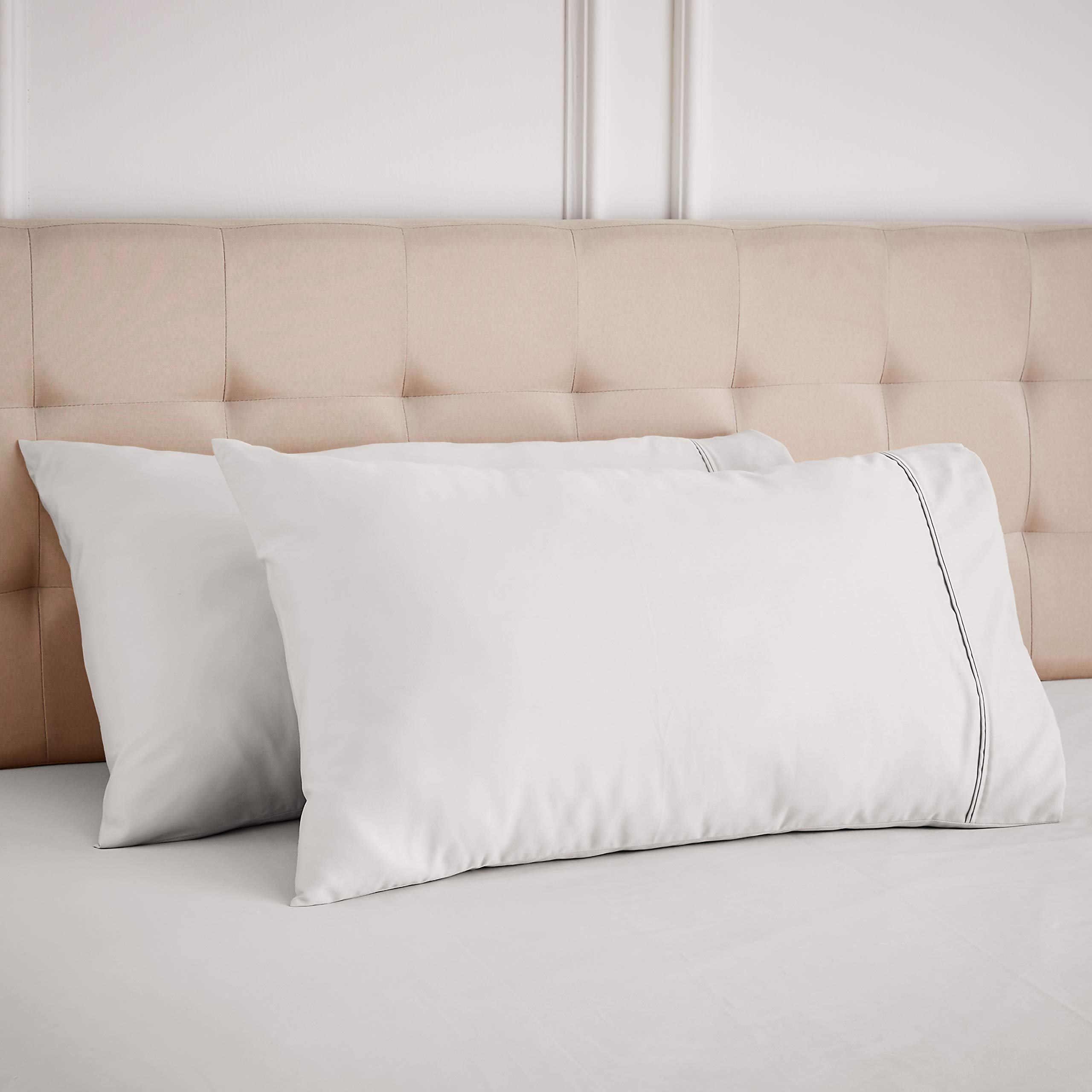 Amazon Basics Federe cotone rasatello 400 fili 50x80 bianche 2 pz