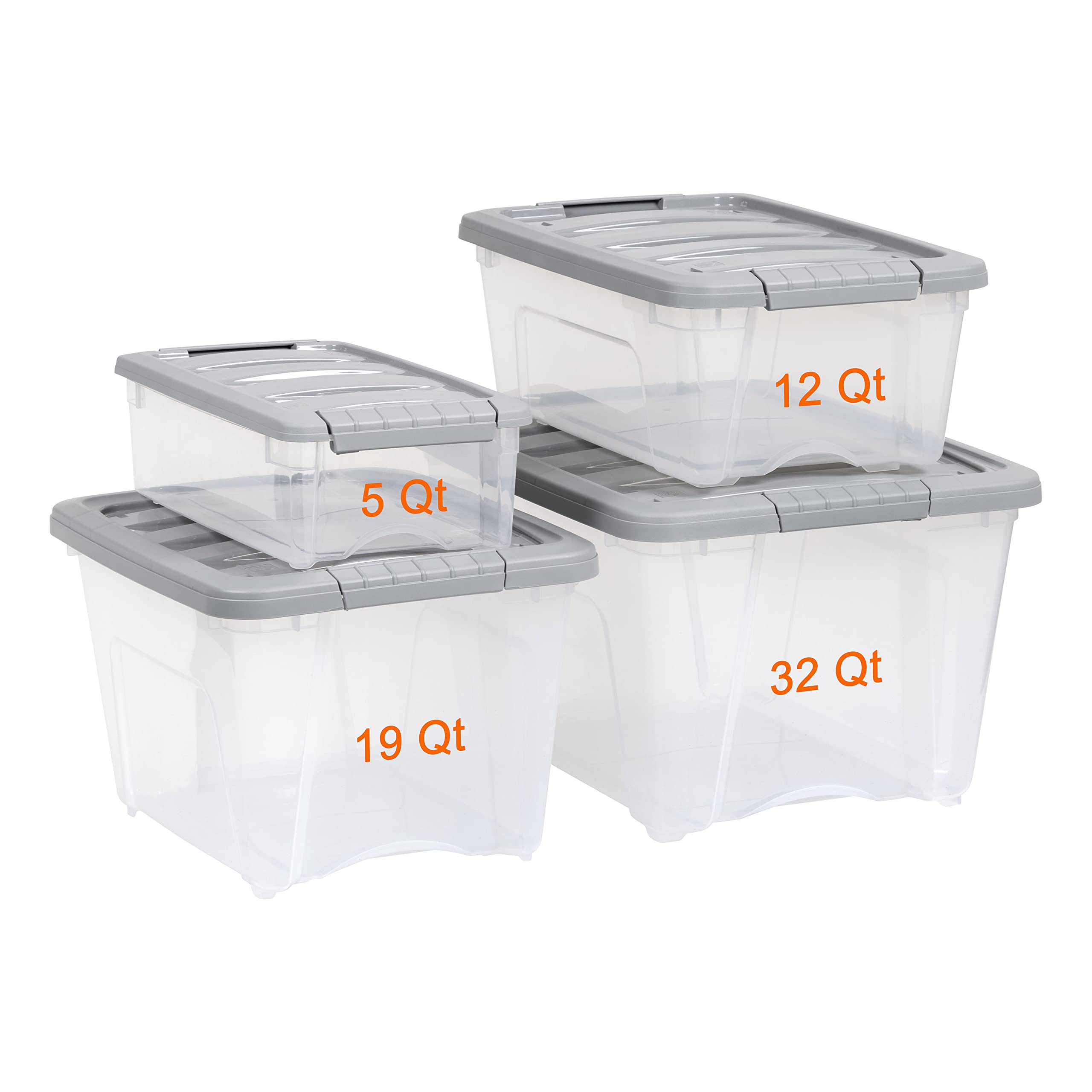 AmazonBasics Bidoni Impilabili 5 Litri Contenitori Trasparenti 10 Pezzi