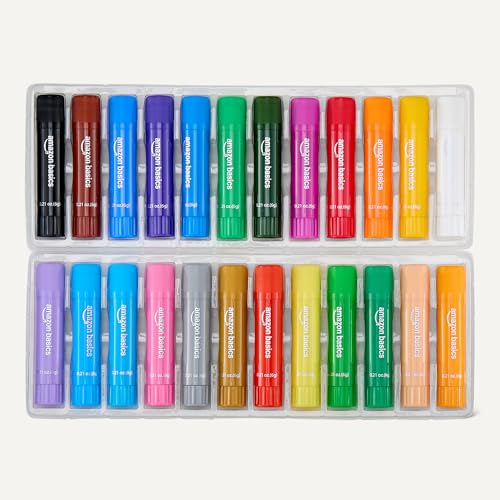 Amazon Basics Stick di Pittura Bambini 24 Pezzi Lavabili