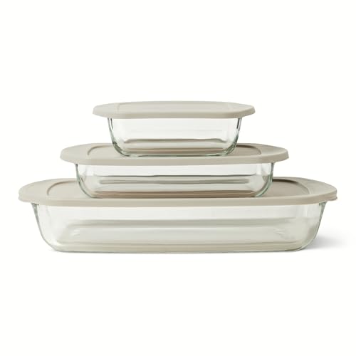 Amazon Basics set pirofile vetro forno 6 pezzi grigio