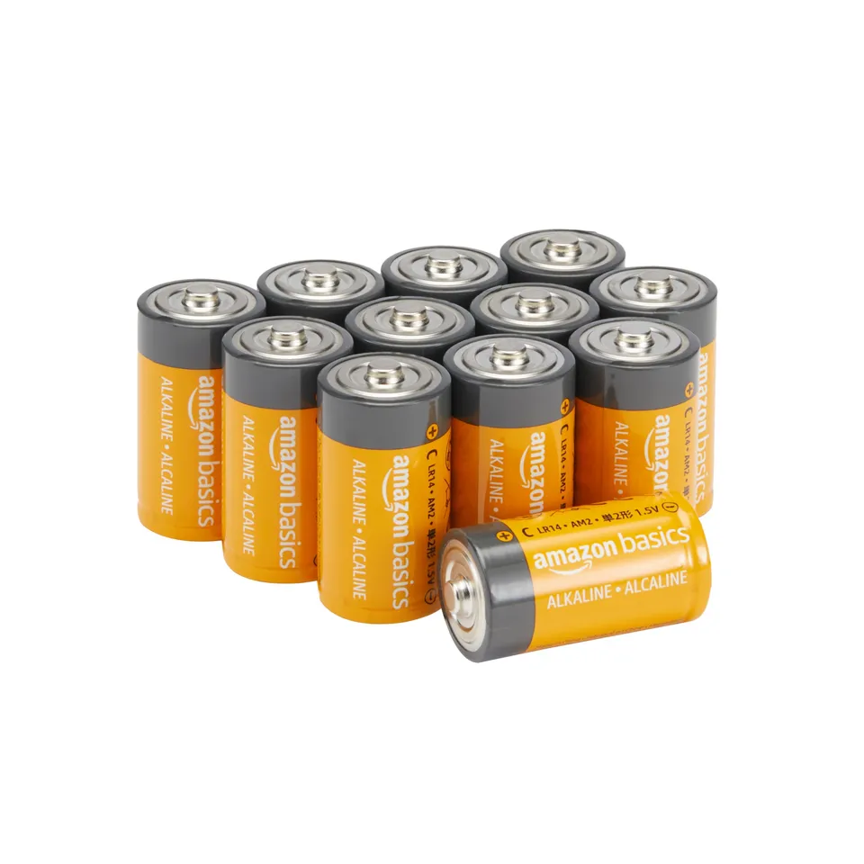 Amazon Basics Batterie C Alcaline 1,5V Confezione da 12 Durevoli