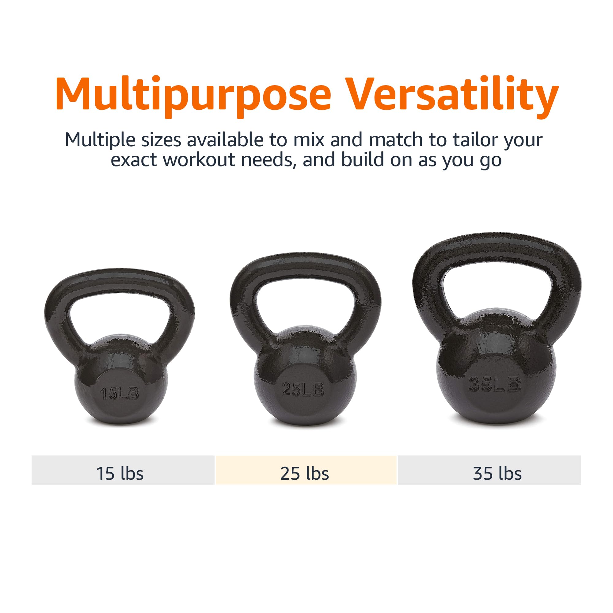 AmazonBasics kettlebell ghisa 35 lb manico largo