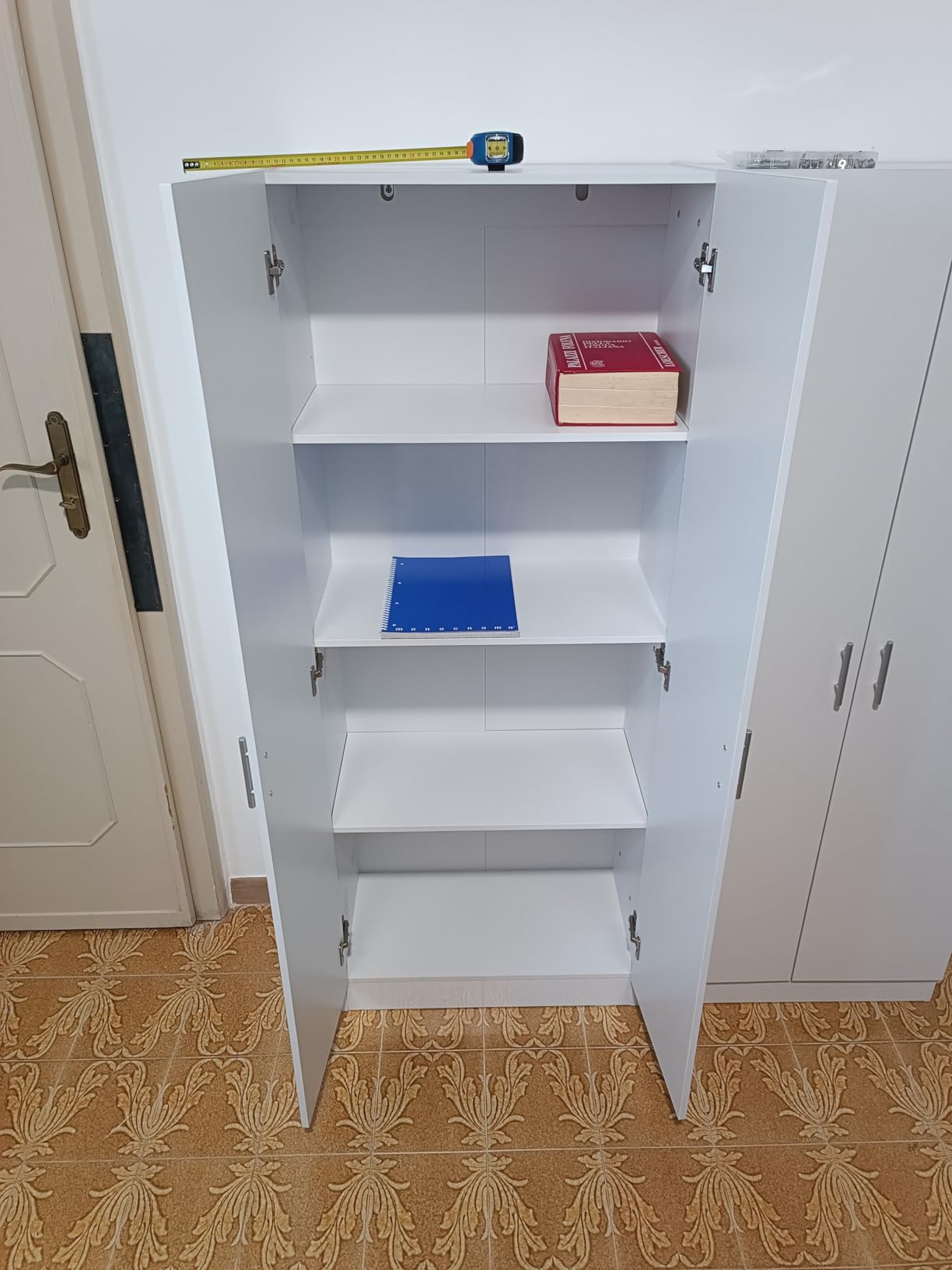 Amazon Basics Armadio Dispensa Bianco 2 Ante 60x31,5x152,5 cm