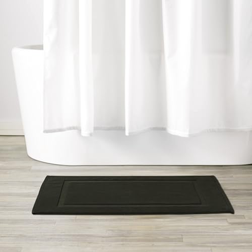 AmazonBasics Tappetino Bagno 51x79 cm Nero in Cotone