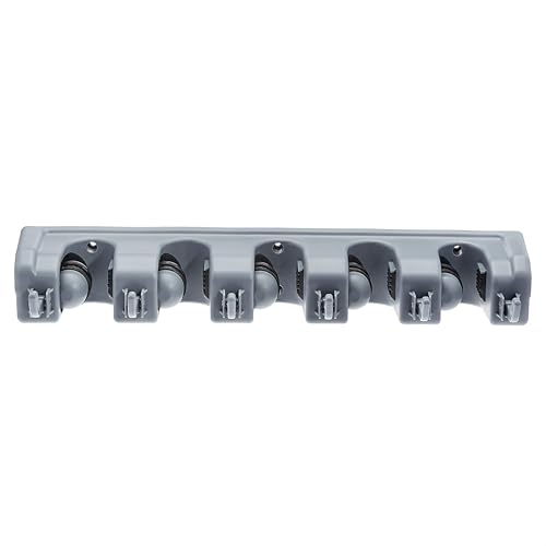 Amazon Basics porta scope da parete grigio 6 ganci 5 slot