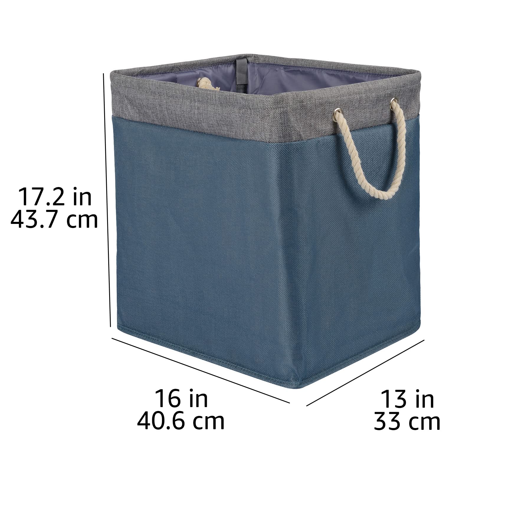 Amazon Basics cesto portabiancheria pieghevole 57L blu acqua