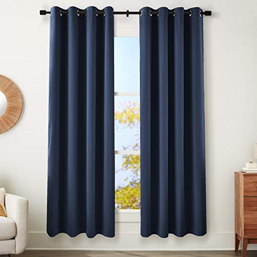 Amazon Basics coppia tende oscuranti occhielli blu navy 52x95 pollici
