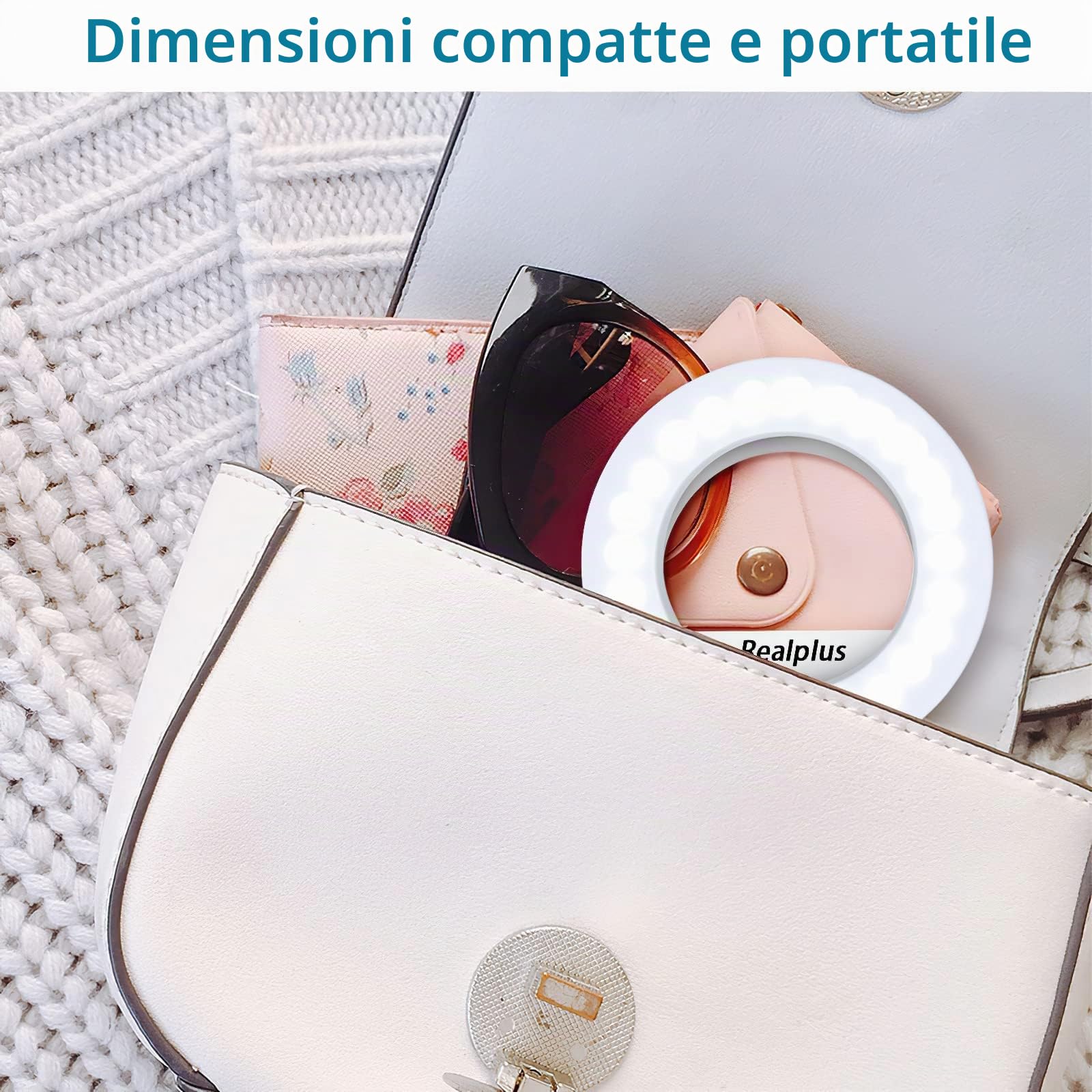RealPlus Luce Selfie ad Anello LED con Clip Ricaricabile 40 LED