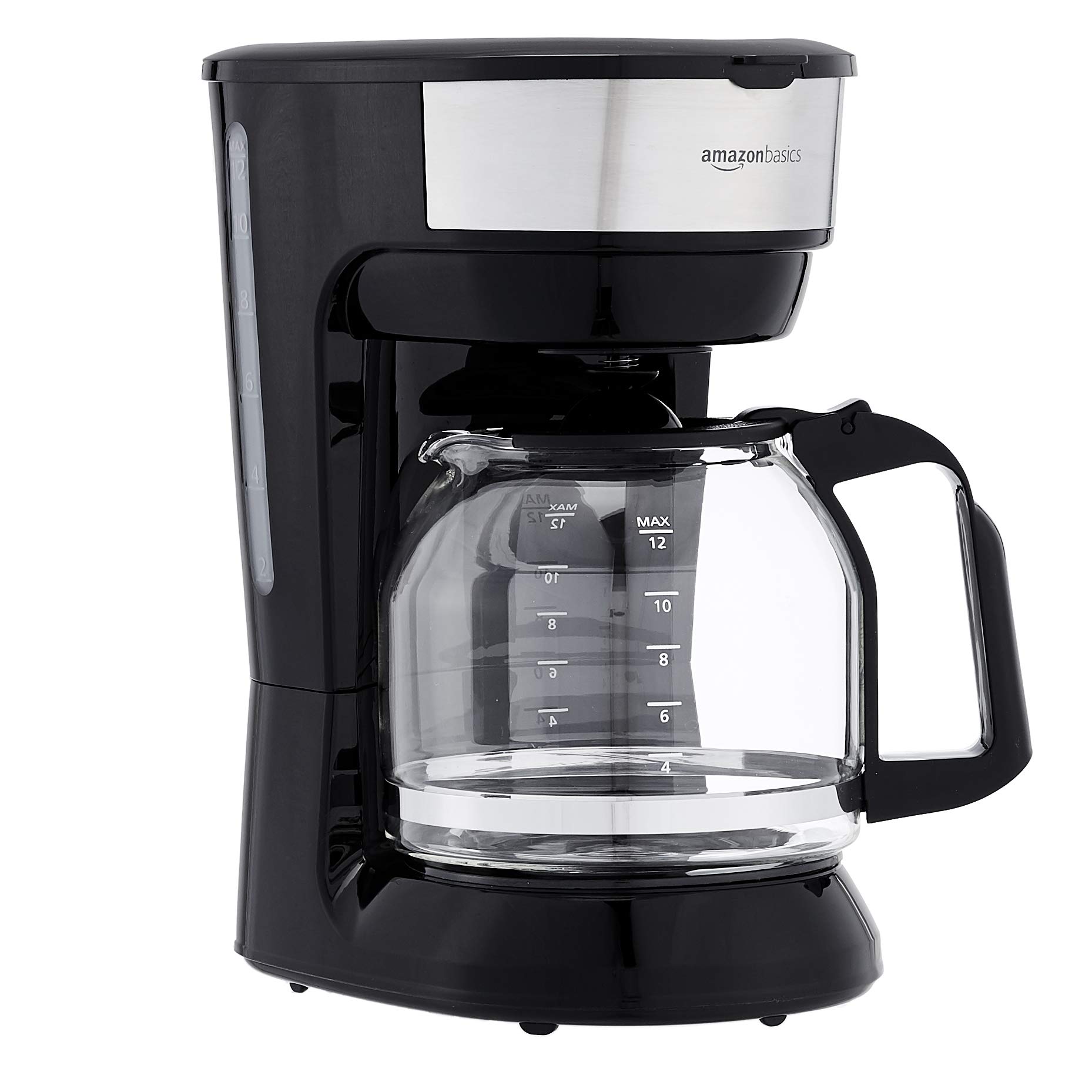 Amazon Basics Caffettiera 12 Tazze Acciaio Nero Filtro