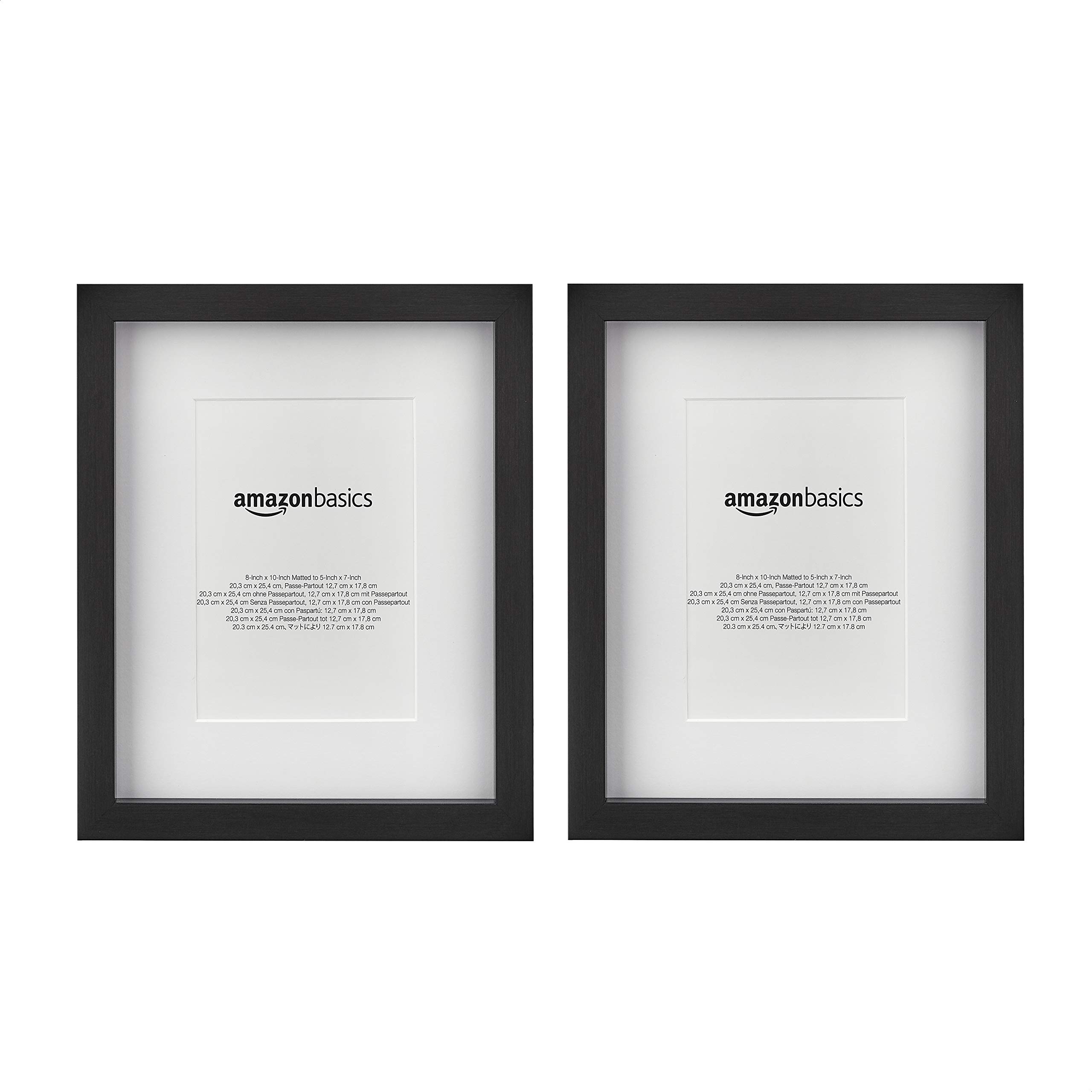 AmazonBasics Cornice Foto 20x25 Nera con Passe-Partout 13x18