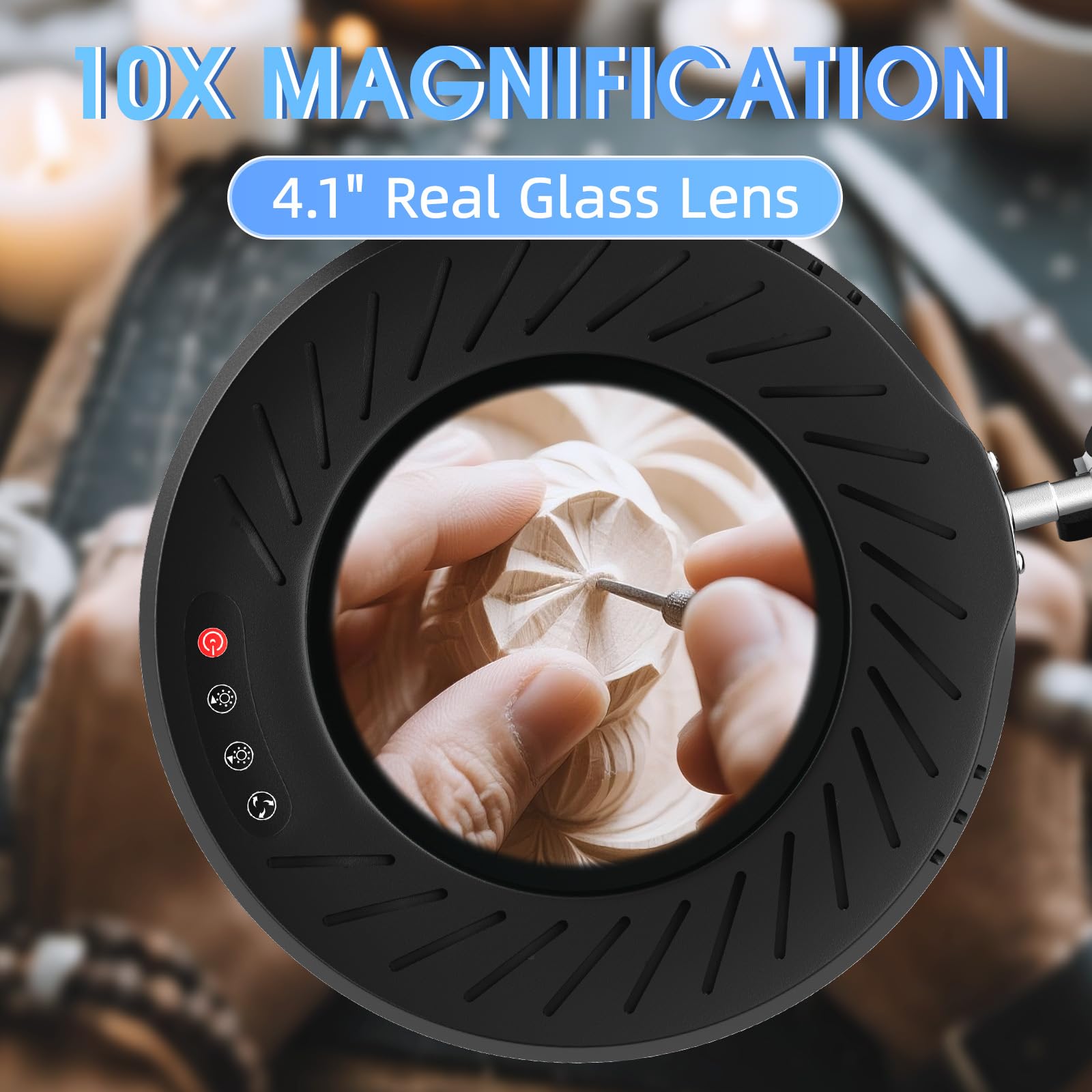 RealPlus Lampada Lente Ingrandimento 10X Nero Solo Clip
