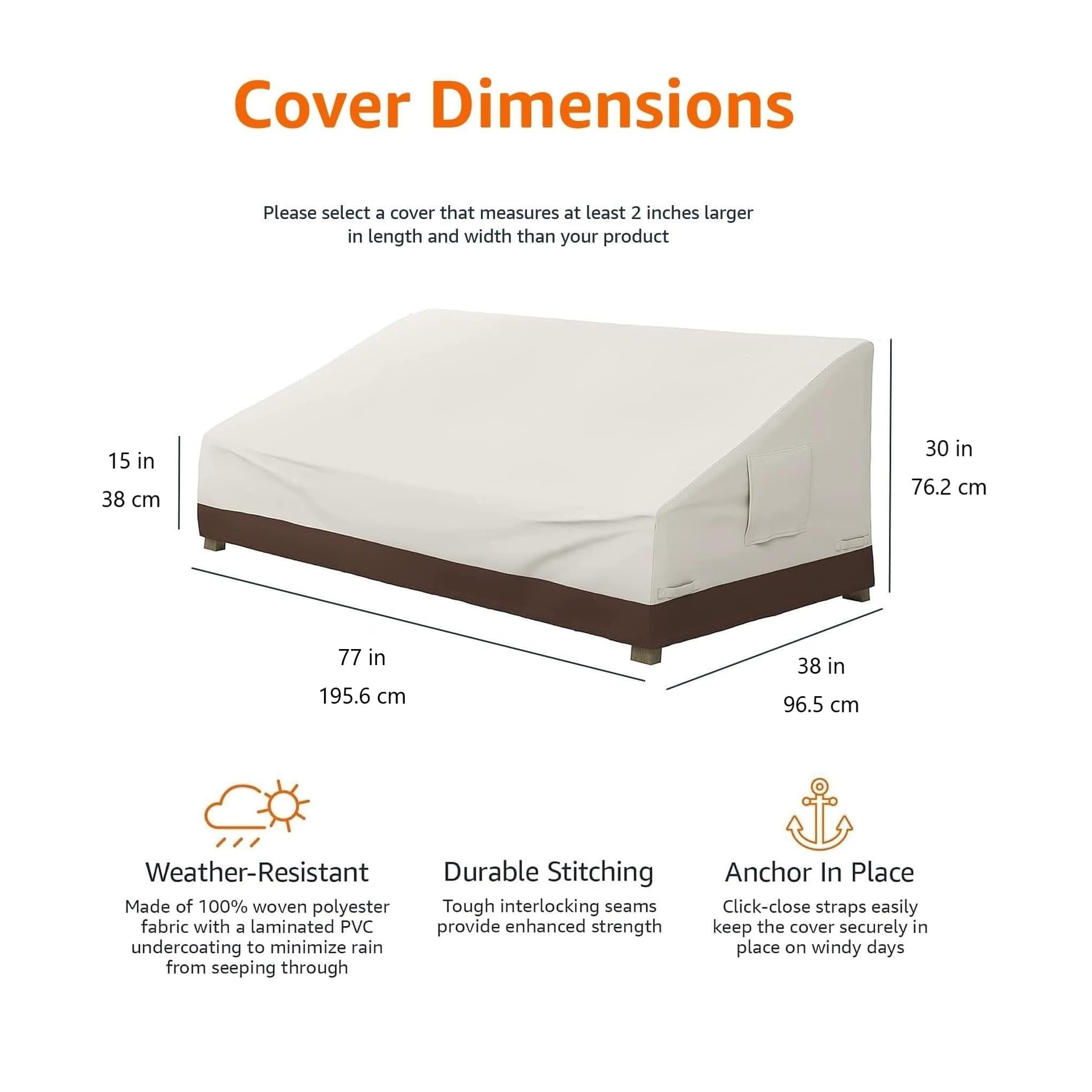 AmazonBasics Copridivano 3 Posti Lounge Beige Impermeabile