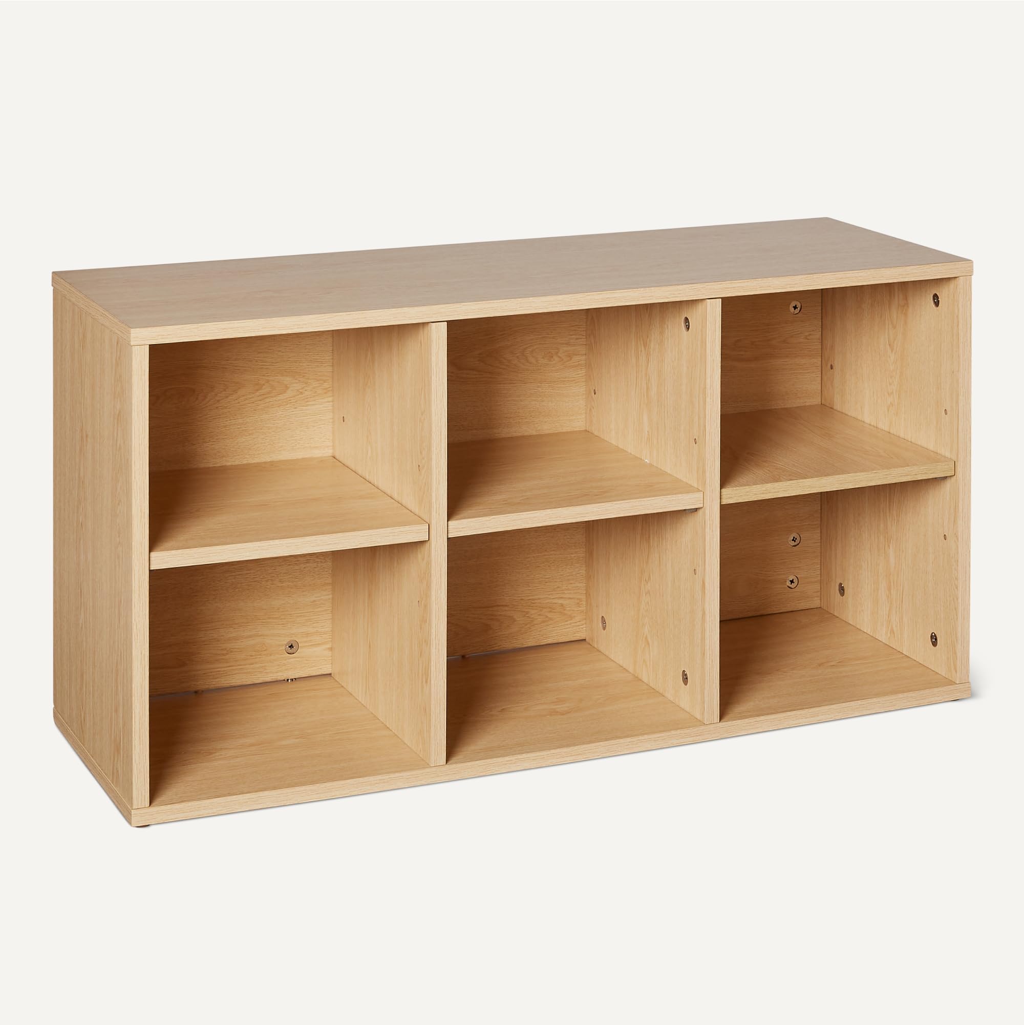Amazon Basics panca portascarpe con cuscino rovere 6 scomparti