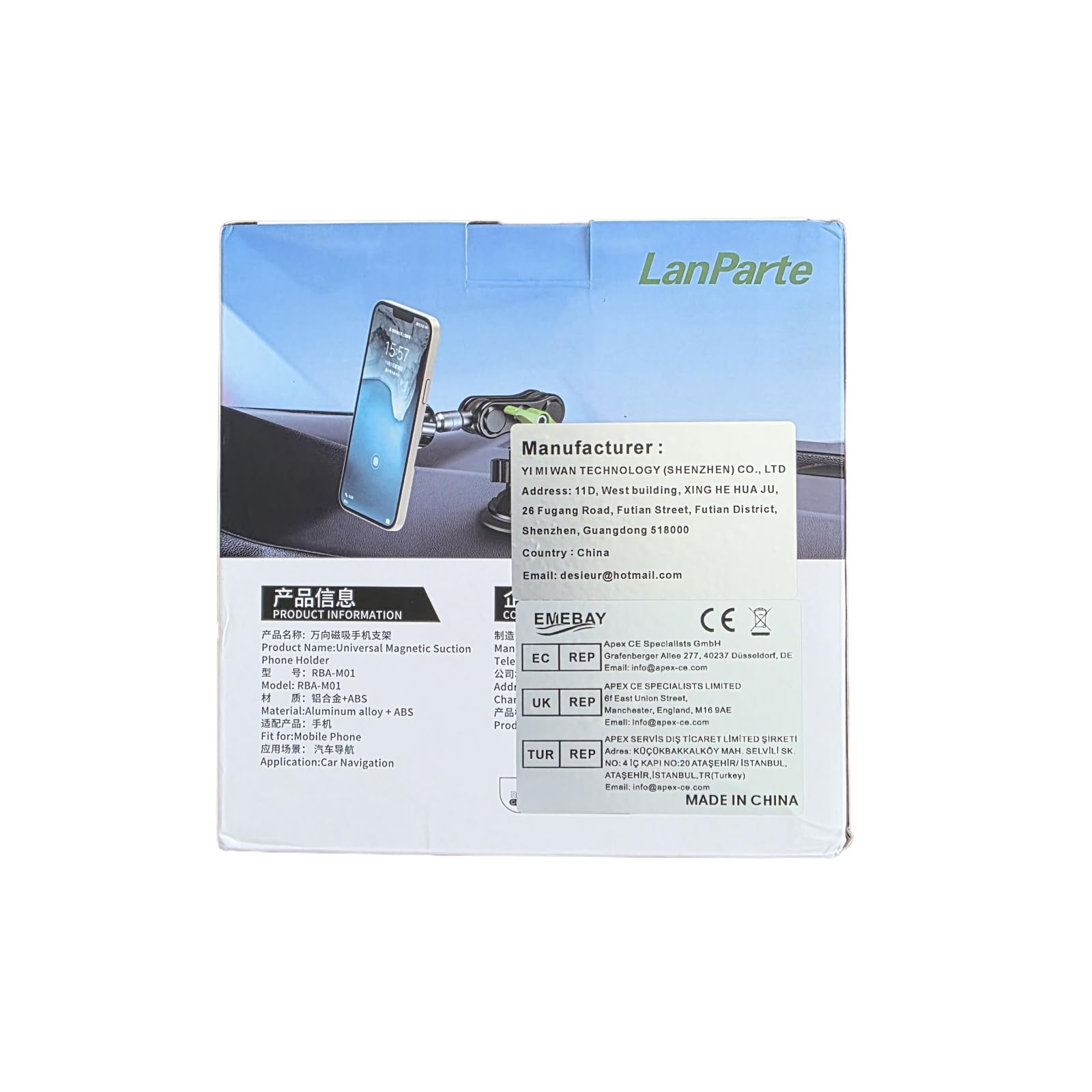 EMEBAY Supporto Magnetico Auto Alluminio 360° MagSafe