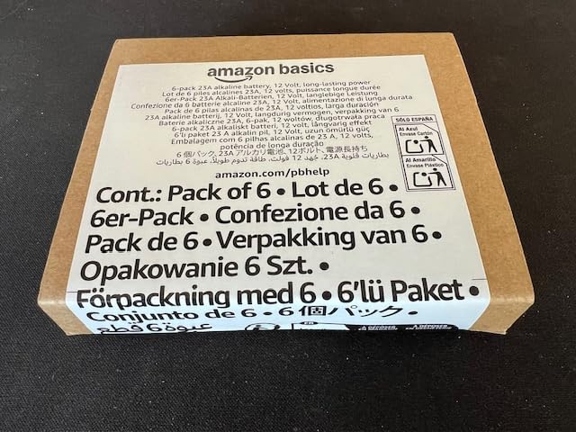 Amazon Basics batterie alcaline 23A 12V confezione 6 pezzi