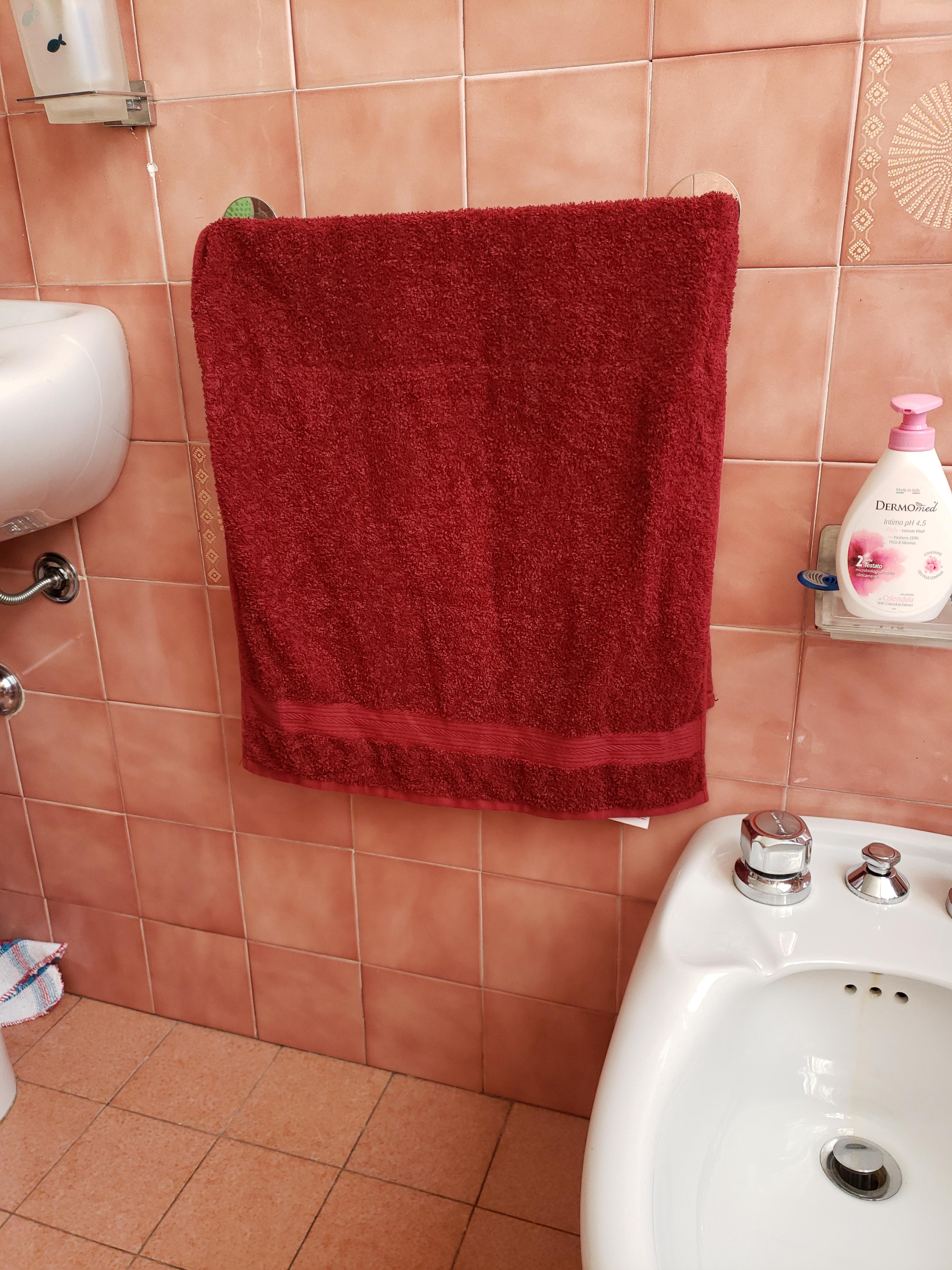 AmazonBasics Set Asciugamani Cotone 6 Pezzi Rosso assorbente
