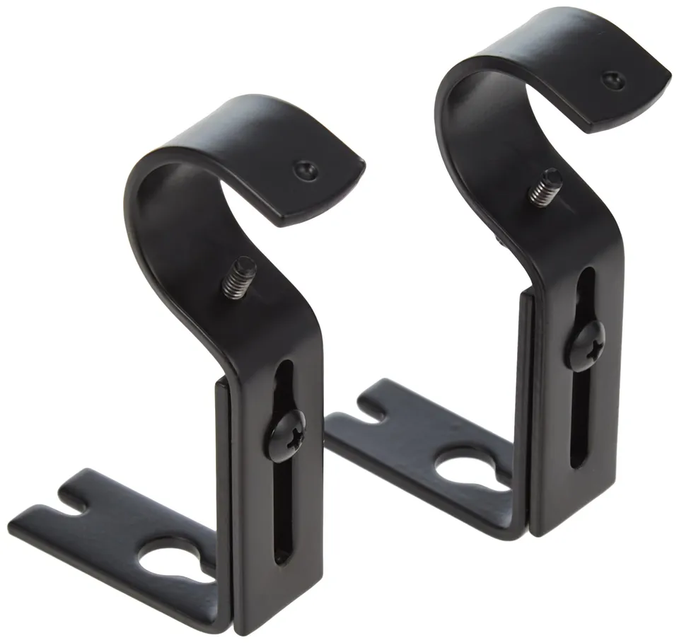 Amazon Basics Supporti Bastone Tenda Regolabili Set da 2 Neri Acciaio
