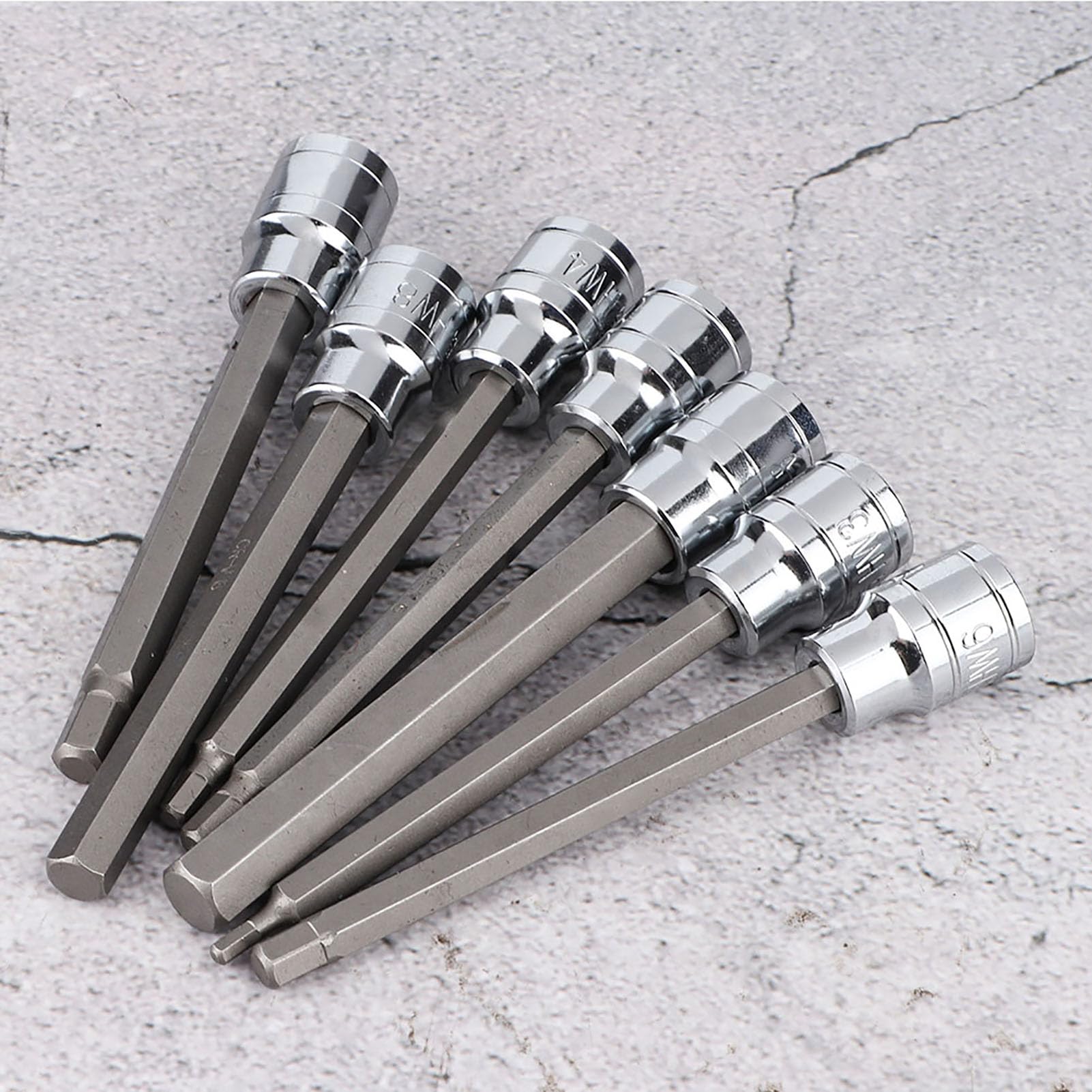 Elprico Set 7 Bussole Esagonali Lunghe 110mm Custodia