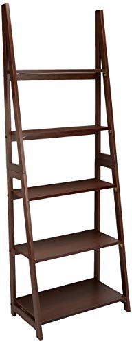 AmazonBasics Libreria Scala 5 Ripiani Legno Noce