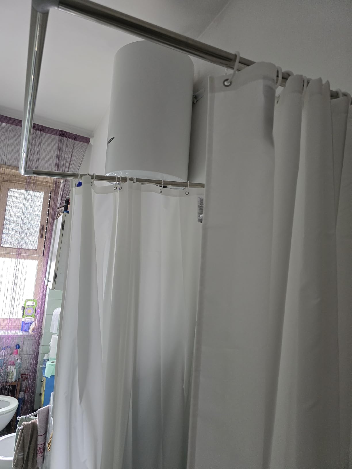 Amazon Basics tenda doccia tessuto bianca 183x183 cm antimuffa