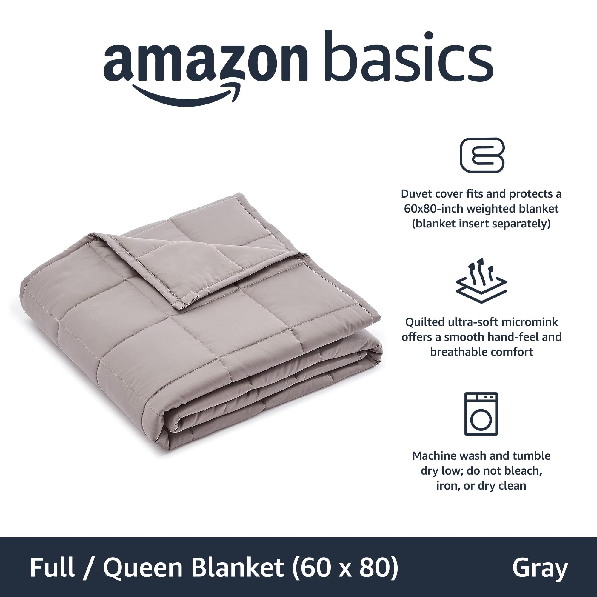 AmazonBasics Coperta Ponderata Cotone 5,4 kg 150x200 Grigio