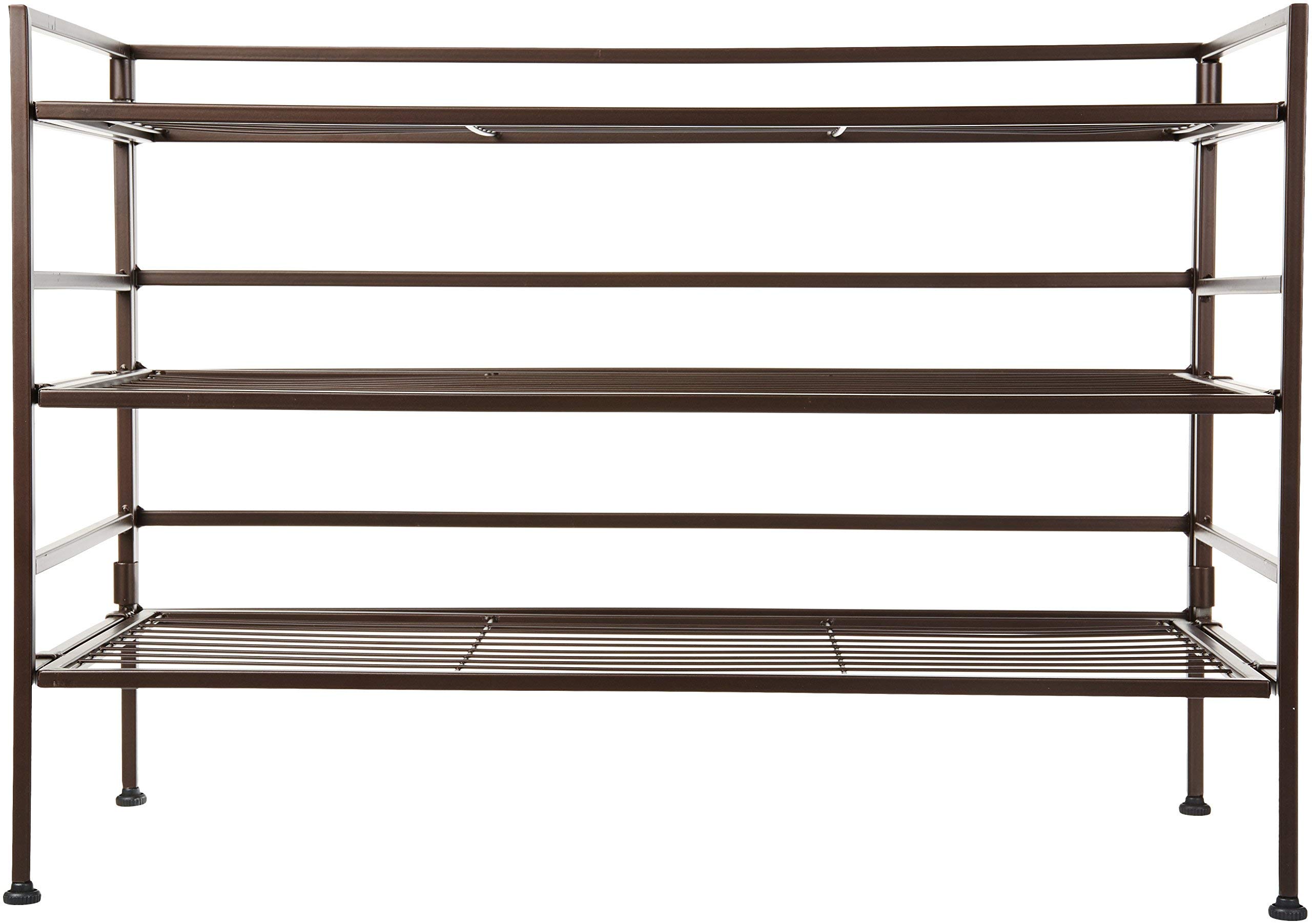 Amazon Basics Scarpiera 3 Ripiani 9 Paia Marrone 68x32x47,5 cm