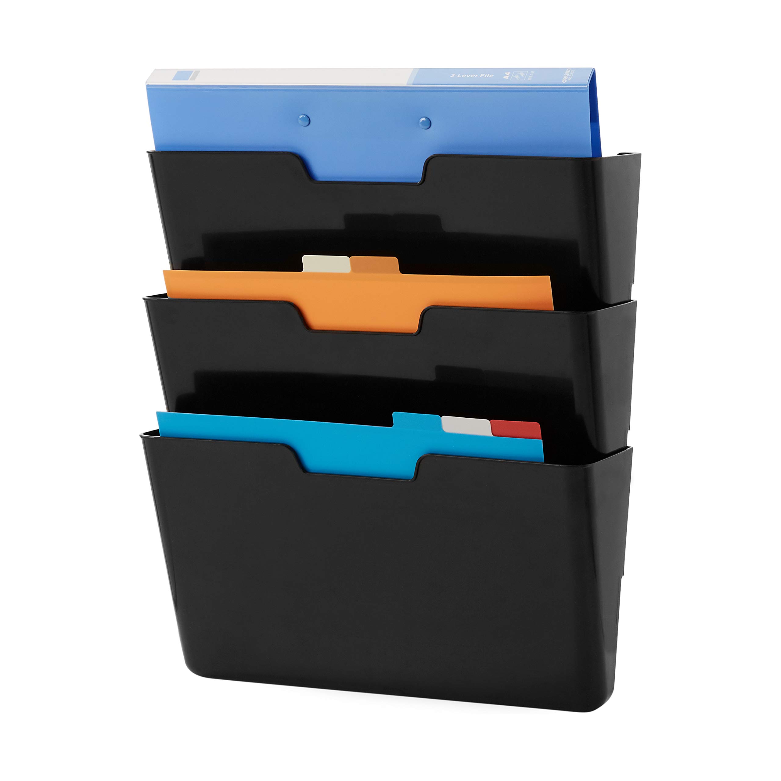 Amazon Basics organizer muro A4 nero 3 ripiani 33x38 cm