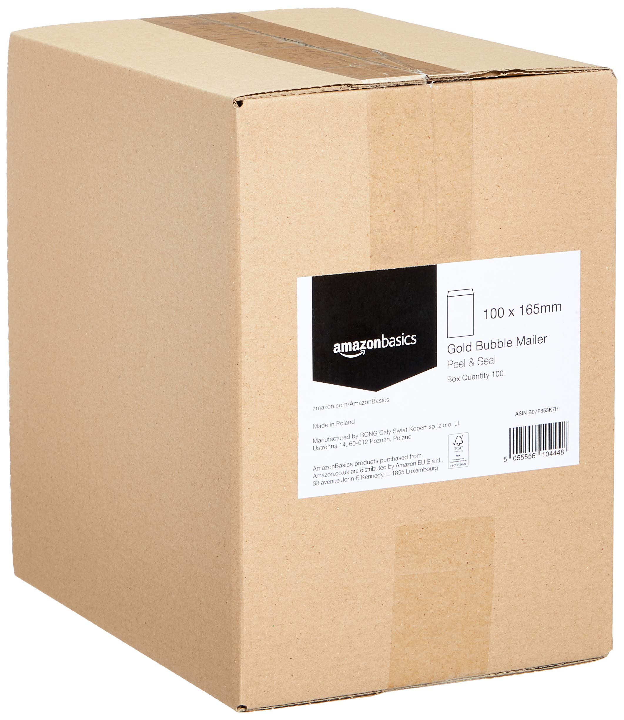 AmazonBasics Buste Imbottite Oro 100x165 mm 100 Pezzi