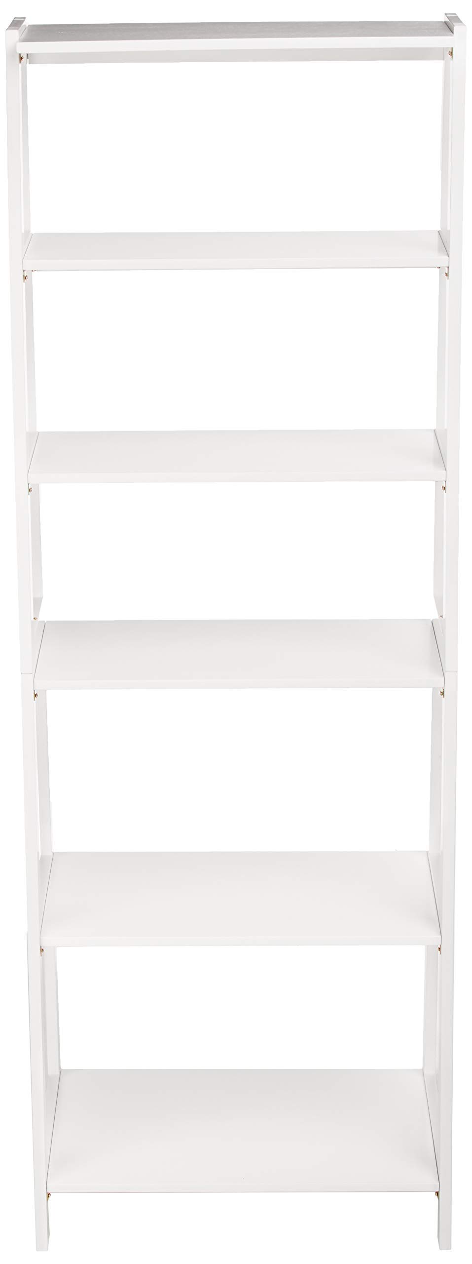 Amazon Basics Libreria 5 Ripiani Legno Massello Bianco 189 cm