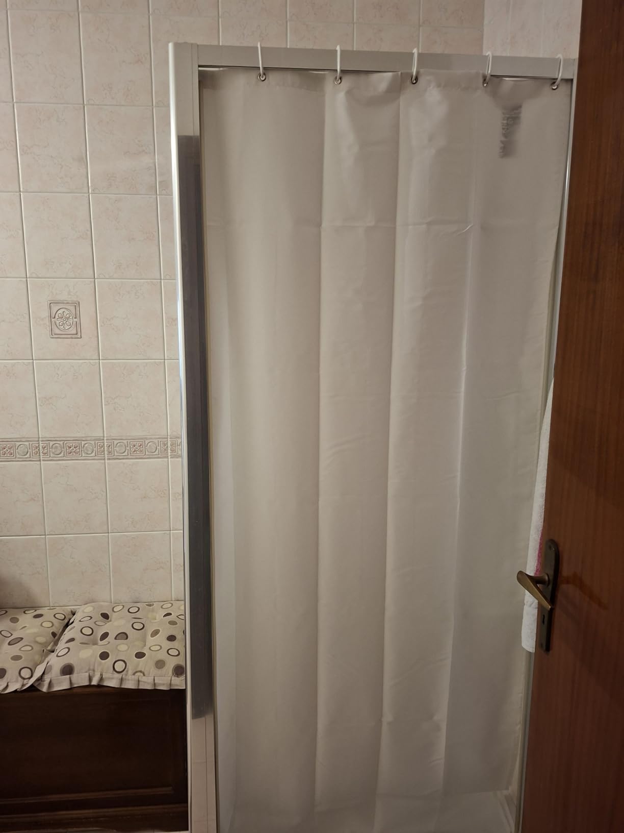 Amazon Basics tenda doccia tessuto bianca 183x183 cm antimuffa