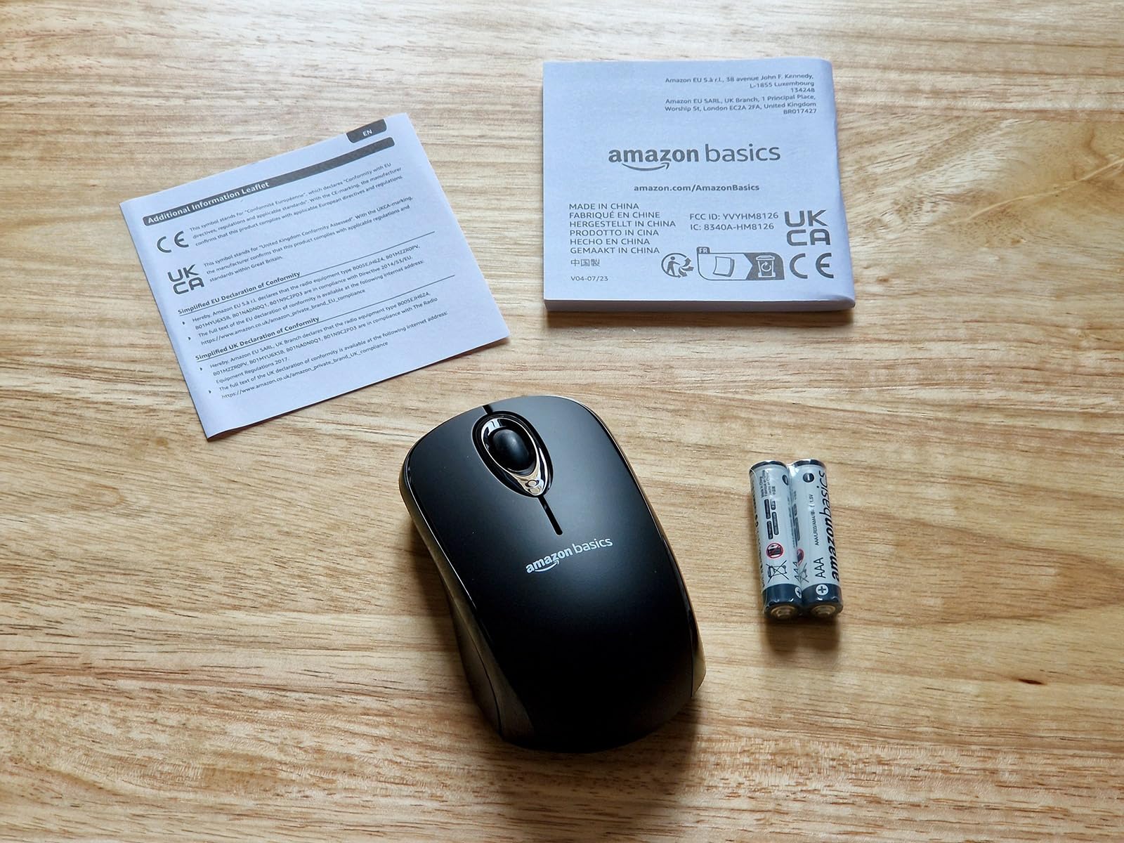 Amazon Basics mouse senza fili nano nero 1000 DPI