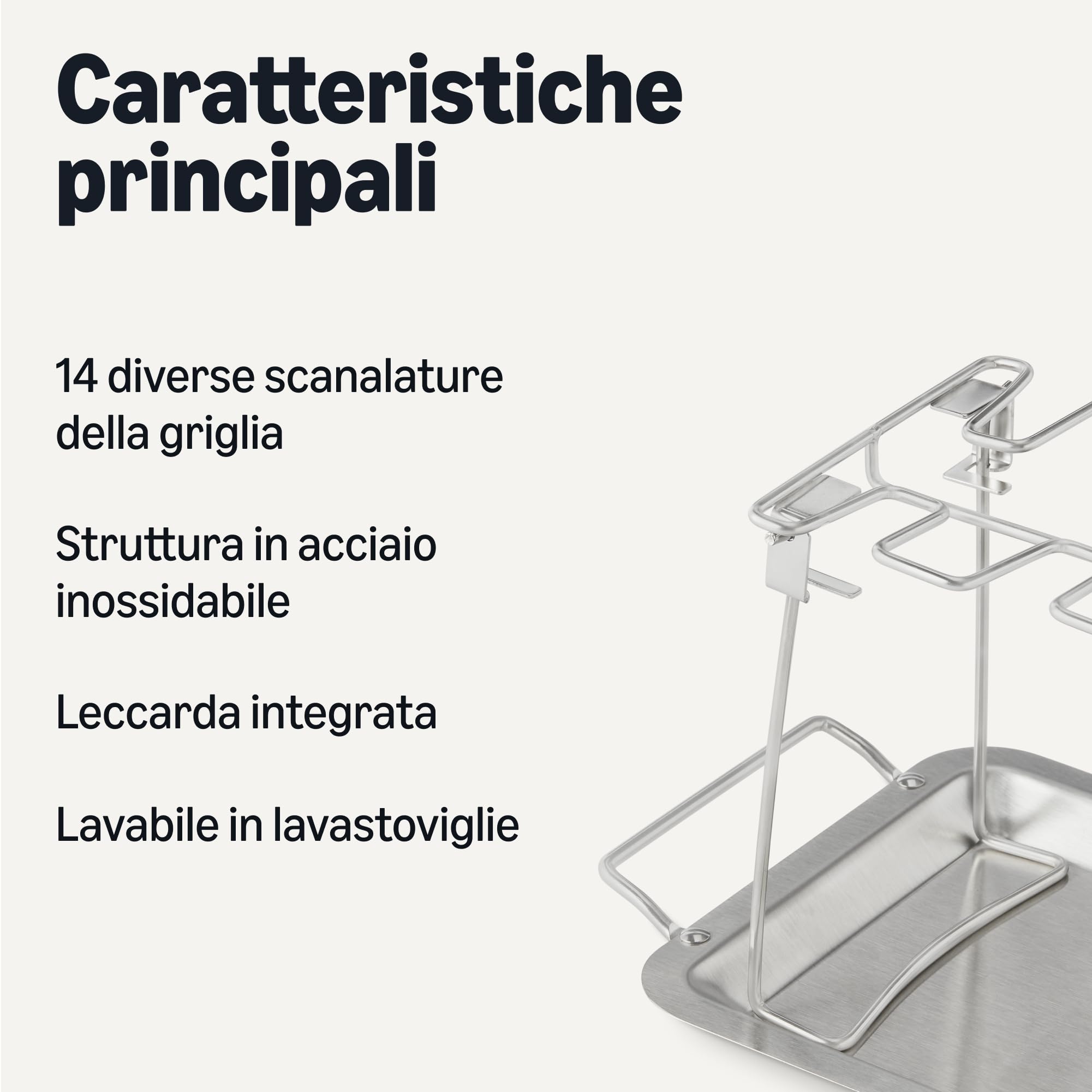 Amazon Basics Rastrelliera pollo supporto 14 posti acciaio