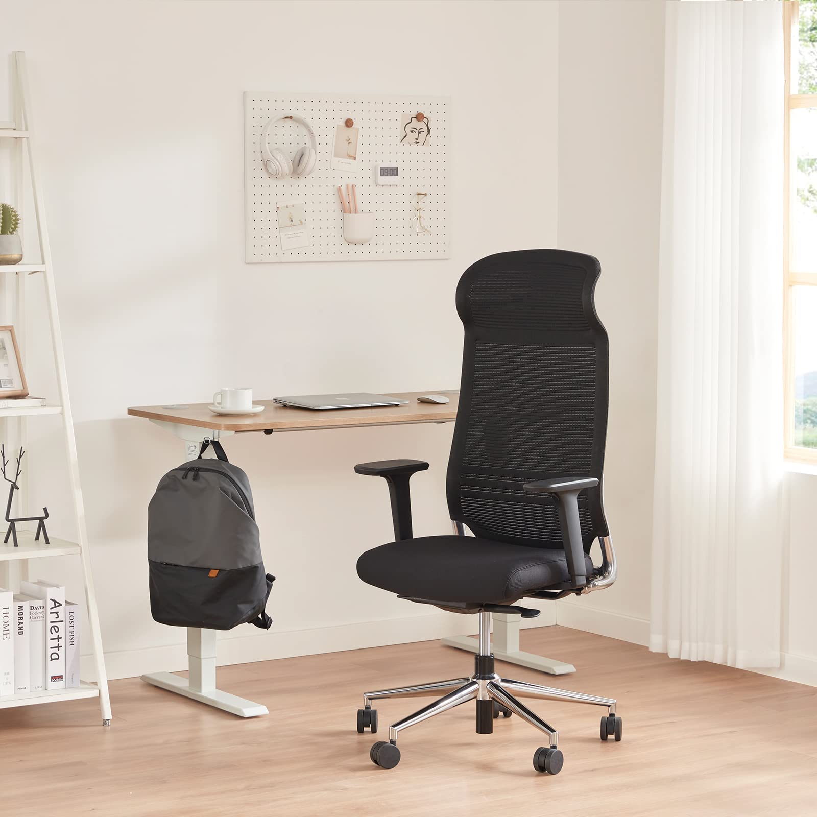 Amazon Basics Sedia Ufficio Ergonomica Nera Schienale Alto in Rete