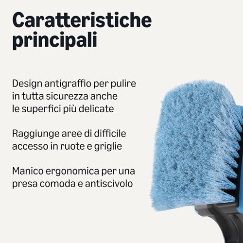 Amazon Basics Spazzola per Cerchioni Auto Blu Antigraffio