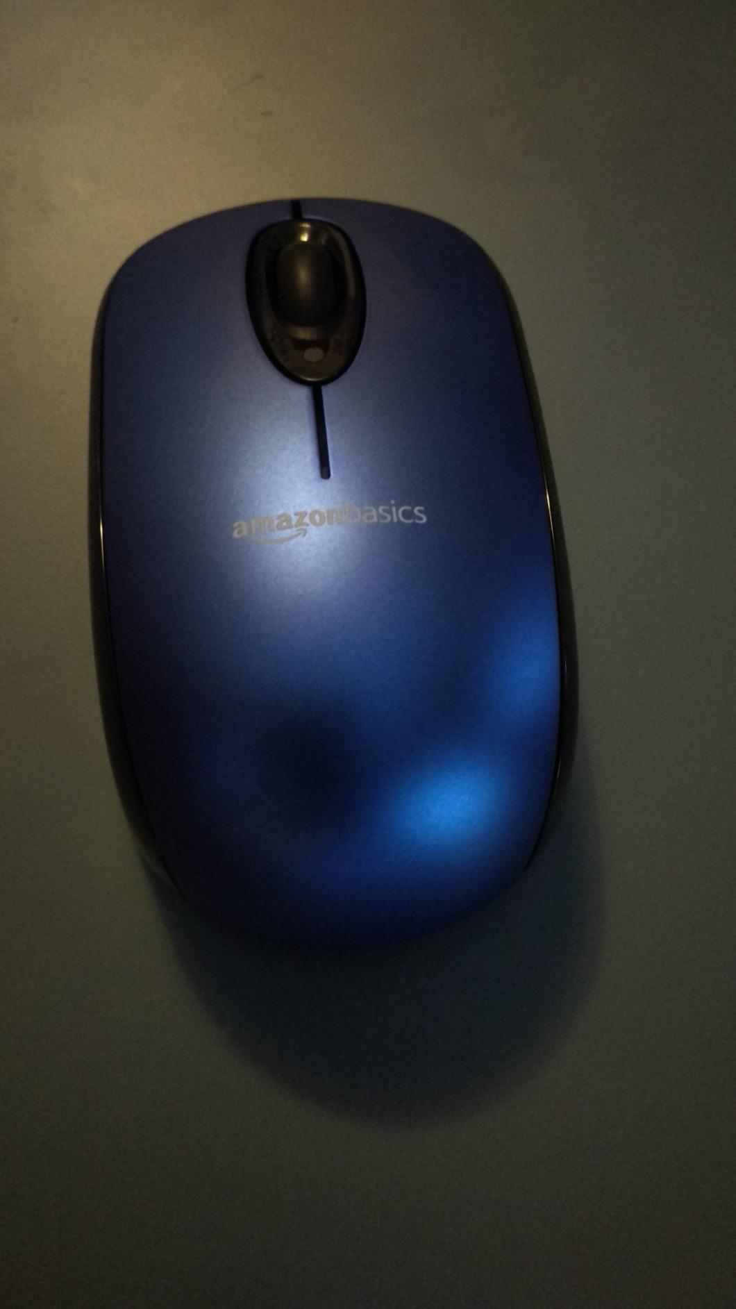 Amazon Basics Mouse Senza Fili Blu Microricevitore USB