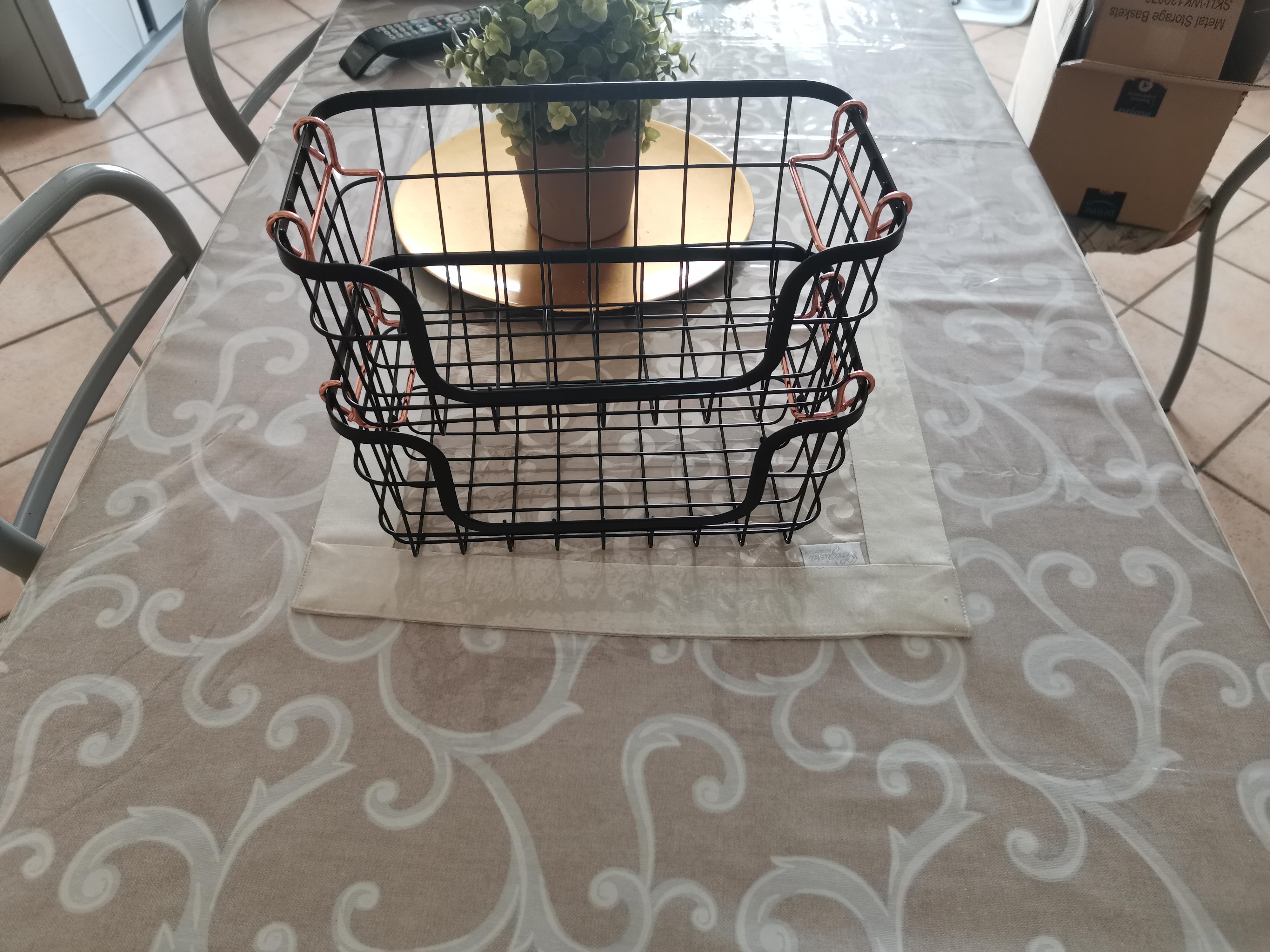 Amazon Basics Cesti Metallo Impilabili Neri 2 Pezzi Cucina